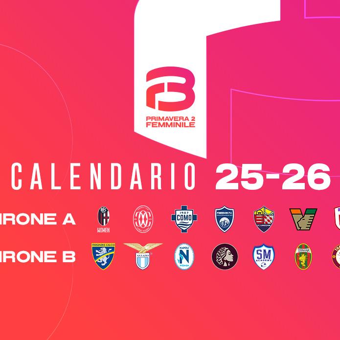 Primavera 2 Femminile, il calendario. Quattordici squadre, una promozione per ogni girone da sette. Si parte sabato 20 settembre, derby Como 1907-Lumezzane e Lazio-Trastevere