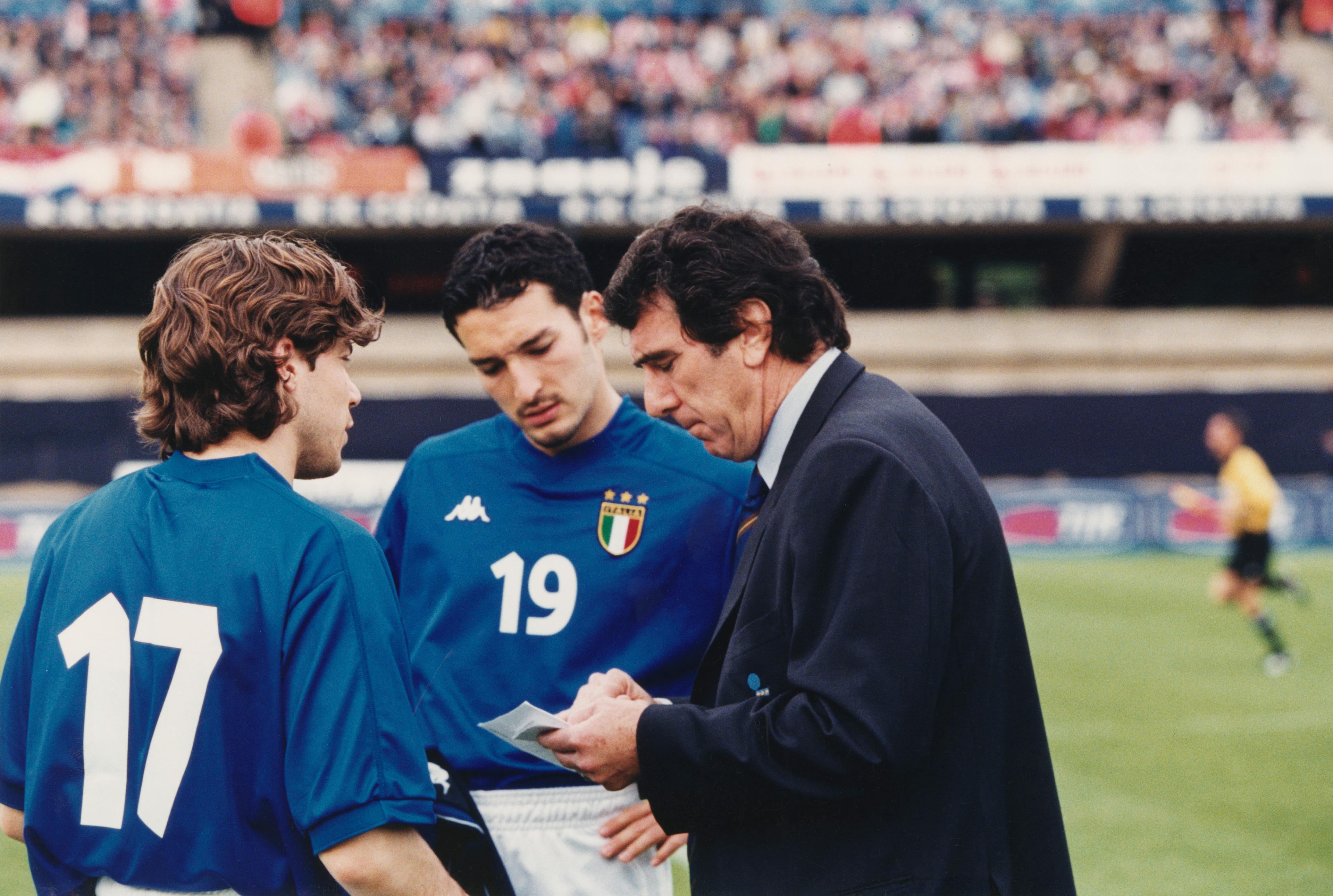 Dino Zoff and Gianluca Zambrotta FIGC Historical Archive *** Local Caption *** Dino Zoff;Gianluca Zambrotta