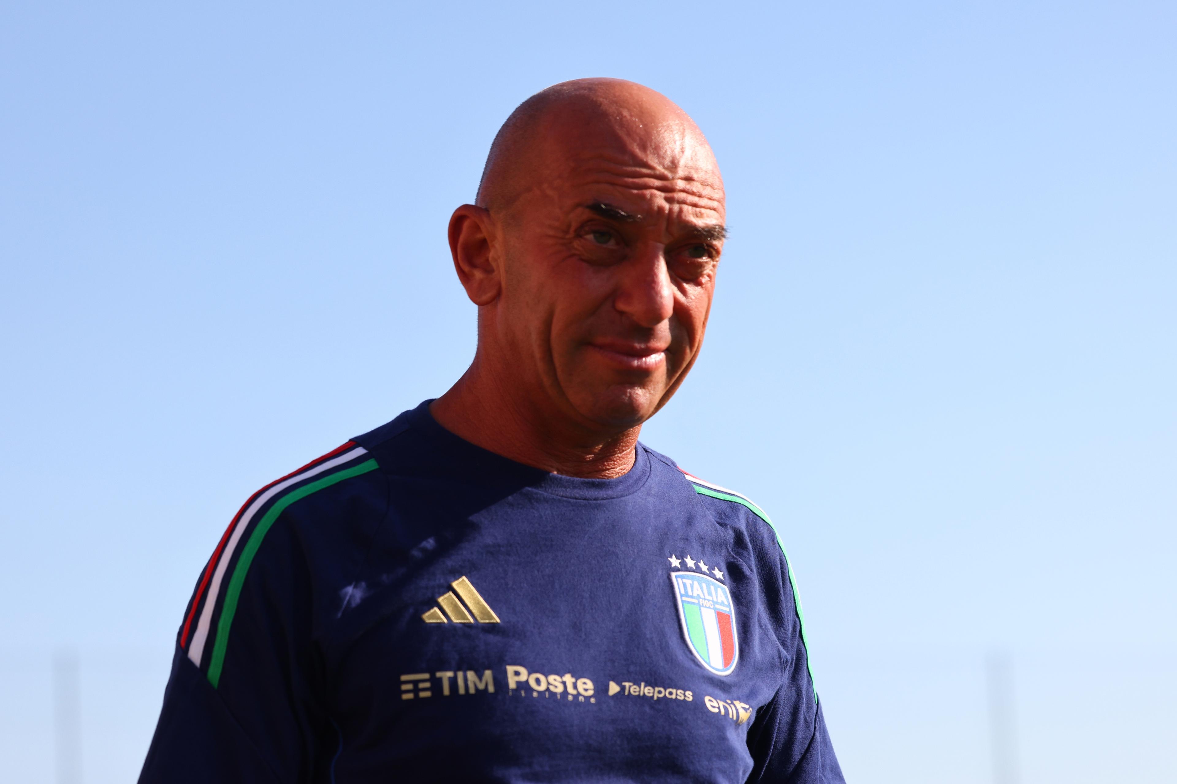 NOVARA, ITALY - AUGUST 05: Head coach of Italy Alberto Bollini during the International Friendly match between Italy and Albania at Novarello Training Center on August 05, 2025 in Novara, Italy. (Photo by FIGC/FIGC via Getty Images)