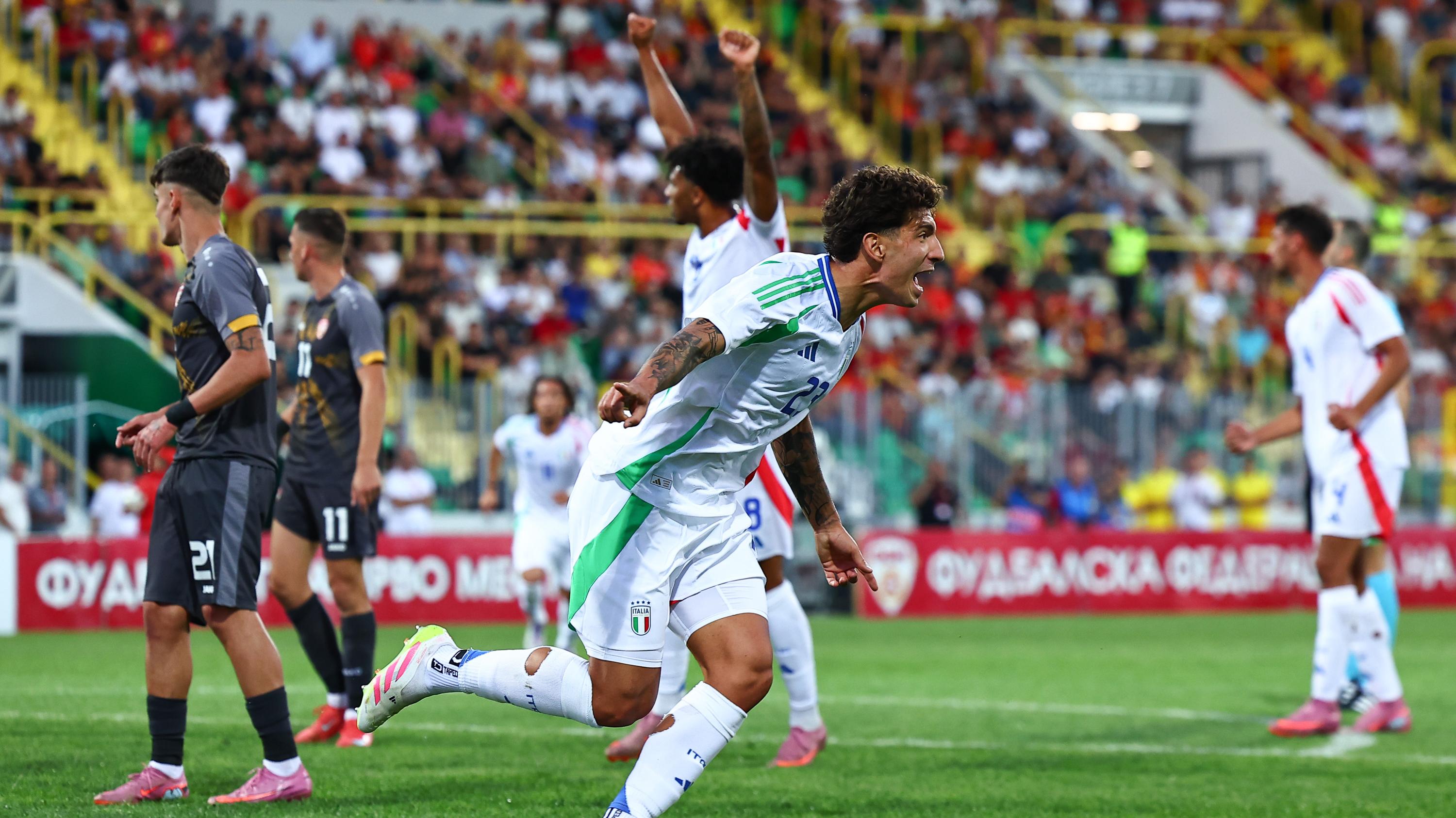 Azzurrini win in North Macedonia despite 75 minutes with ten men