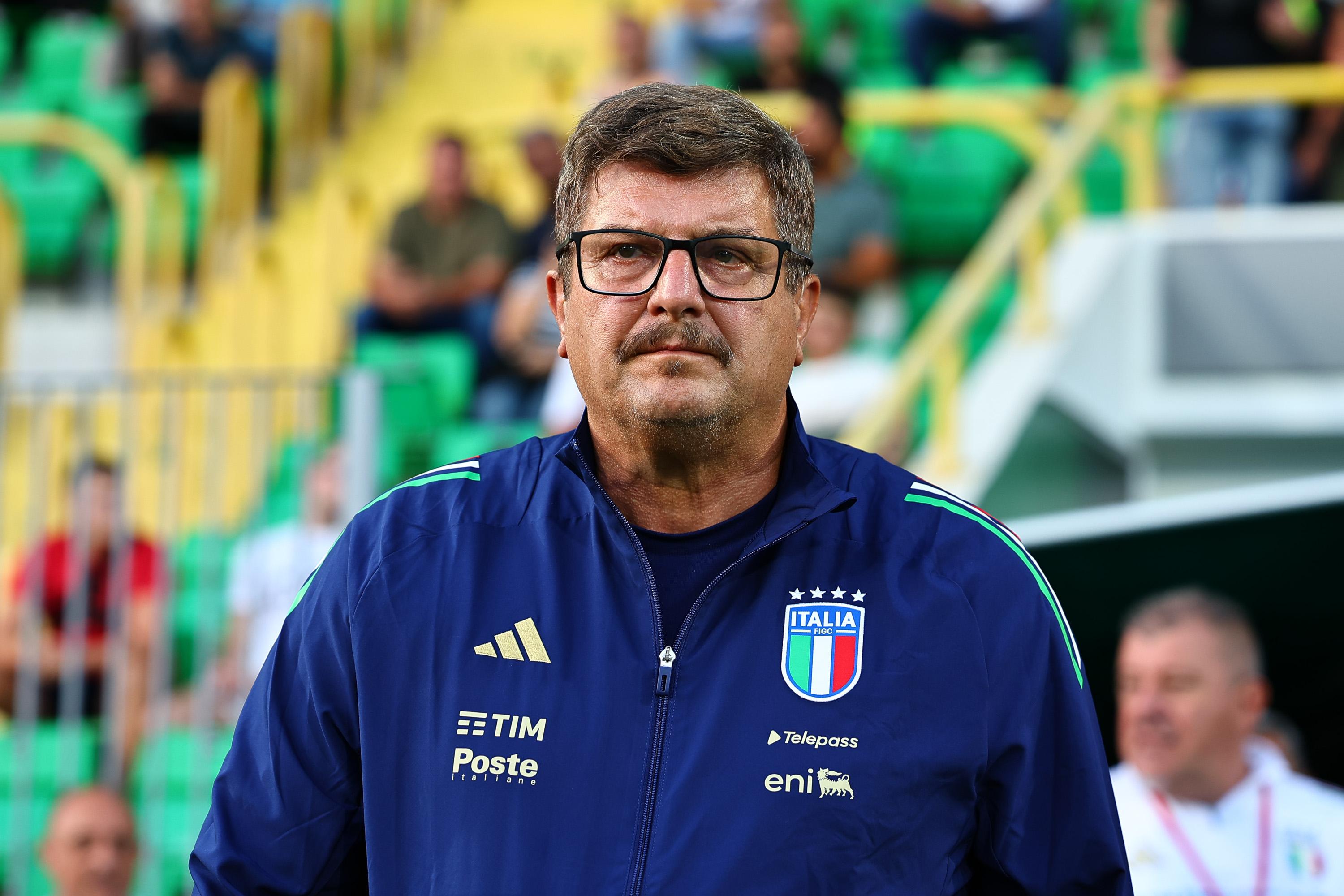 BITOLA, NORTH MACEDONIA - SEPTEMBER 09: Silvio Baldini head coach of Italy U21 during the UEFA Euro U21 Qualification match between North Macedonia and Italy at Petar Milosevski stadium on September 09, 2025 in Bitola, North Macedonia. (Photo by Luca Bizzarri - FIGC/FIGC via Getty Images)
