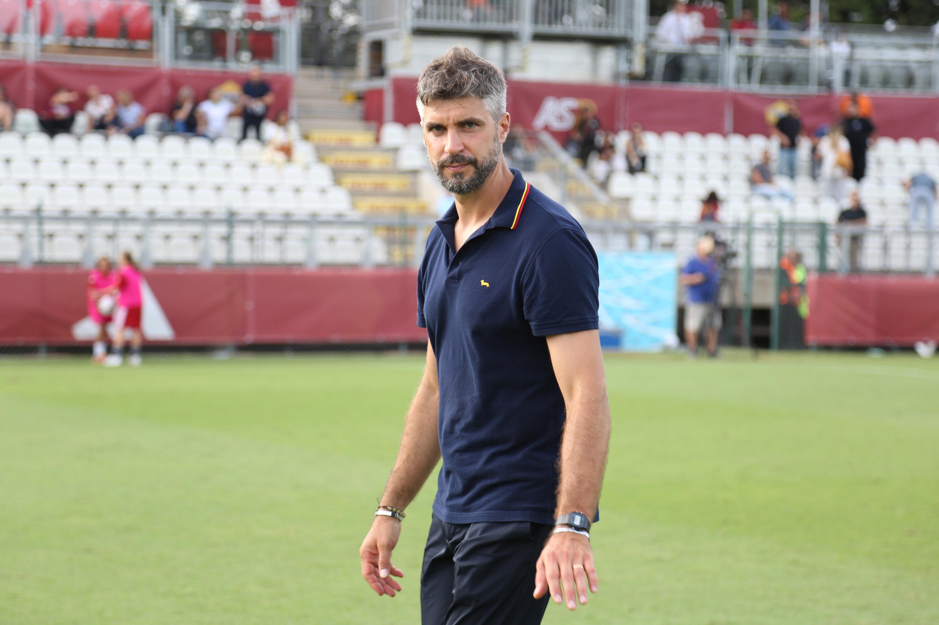Alessandro Spugna Coach (Roma Women) ; September 14; 2025 - Football : Italian Women Cup 2025 2026 Femminile ; 3°Day; match between Roma Women 3-0 sassuolo Women at Tre Fontane Stadium ; Roma, Italy; ;( photo by aicfoto)(ITALY) [0855]