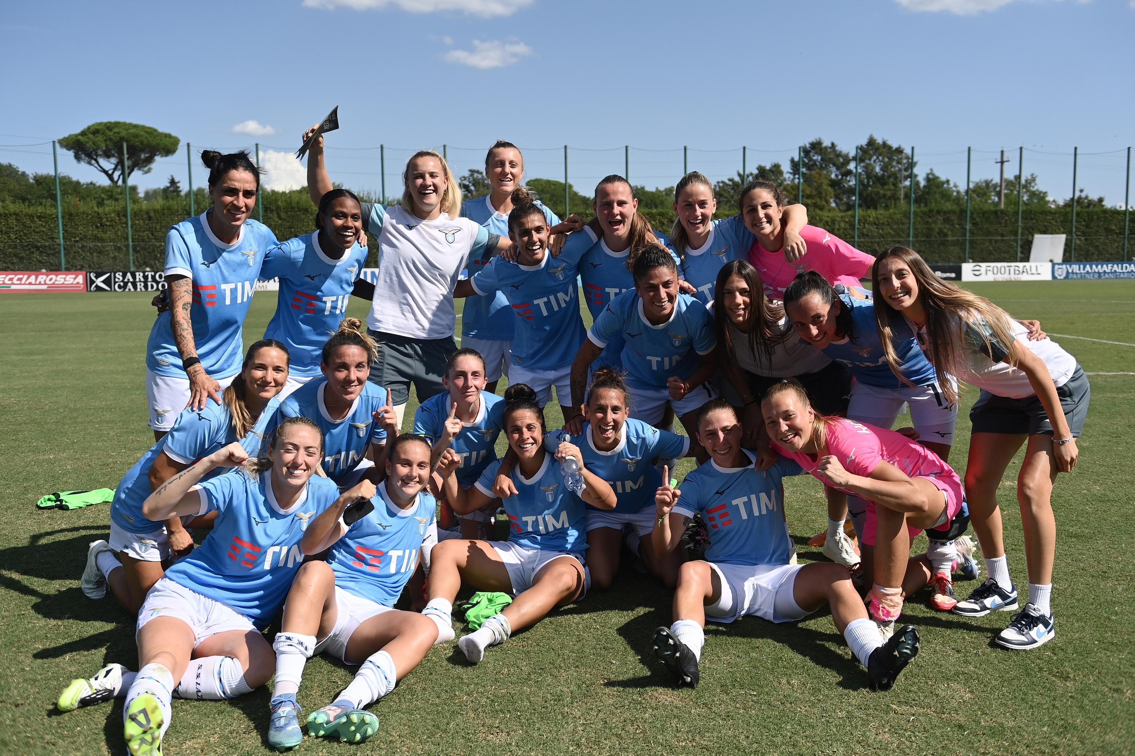 Final joy (Lazio Women) ; September 13; 2025 - Football : Women Cup 2025 2026 Femminile ; 3°Day; match between Lazio Women 3-1 Parma Women at Mirko Fersini Stadium ; Formello, Italy; ;( photo by aicfoto)(ITALY) [0855]