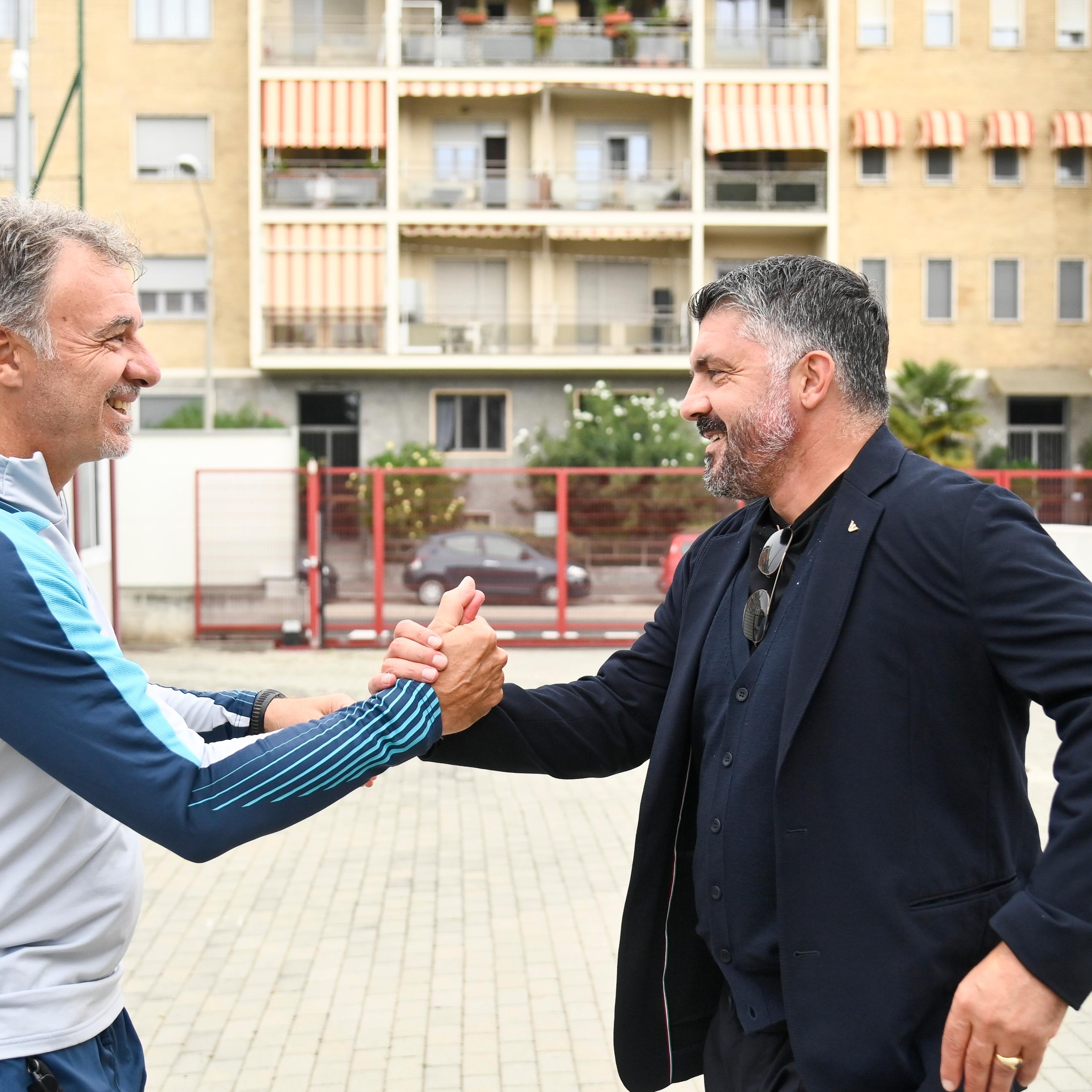 Gattuso in visita al Torino, il Ct incontra il tecnico Baroni e i calciatori granata