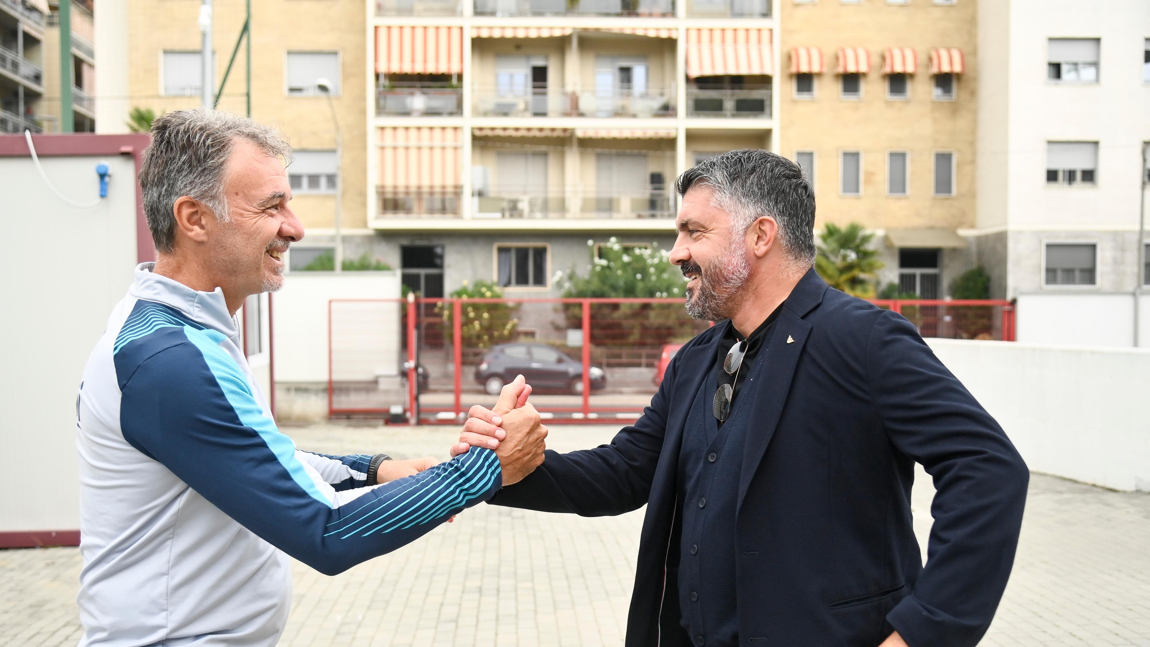 Gattuso in visita al Torino, il Ct incontra il tecnico Baroni e i calciatori granata