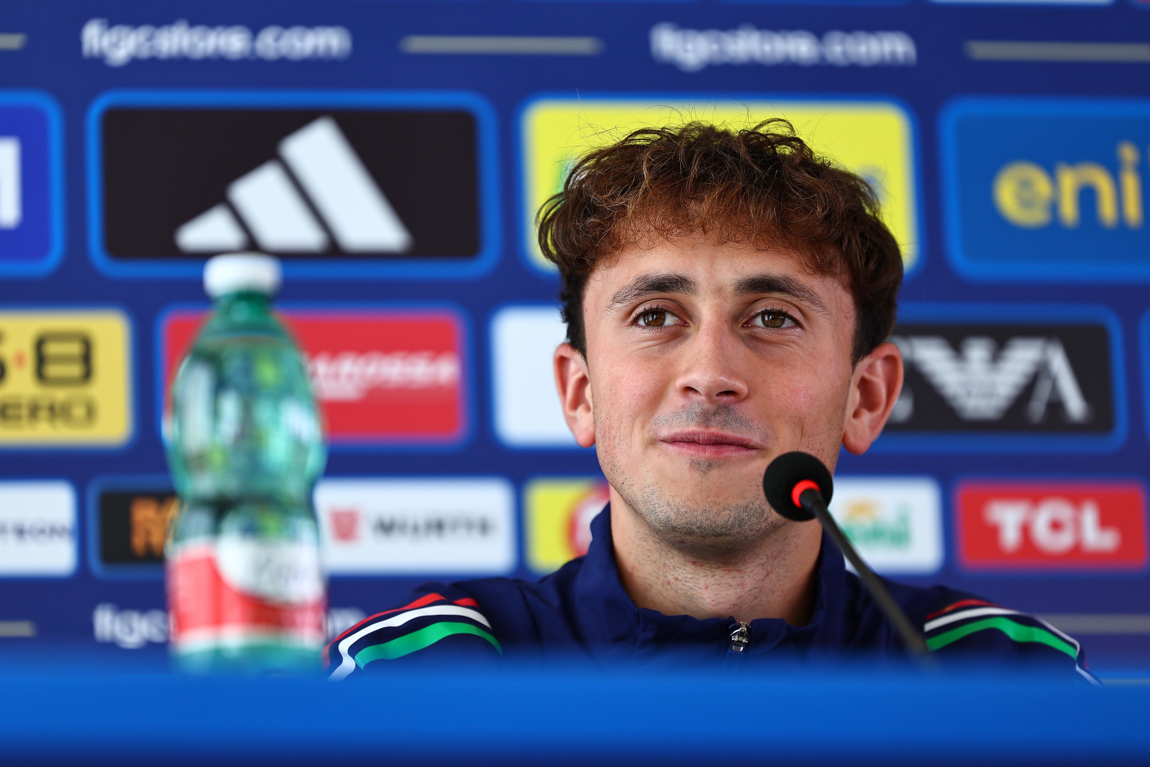 CESENA, ITALY - OCTOBER 07: Tommaso Berti of Italy U21 during a press conference on October 07, 2025 in Cesena, Italy. (Photo by Luca Bizzarri - FIGC/FIGC via Getty Images) , FIGC via Getty Images