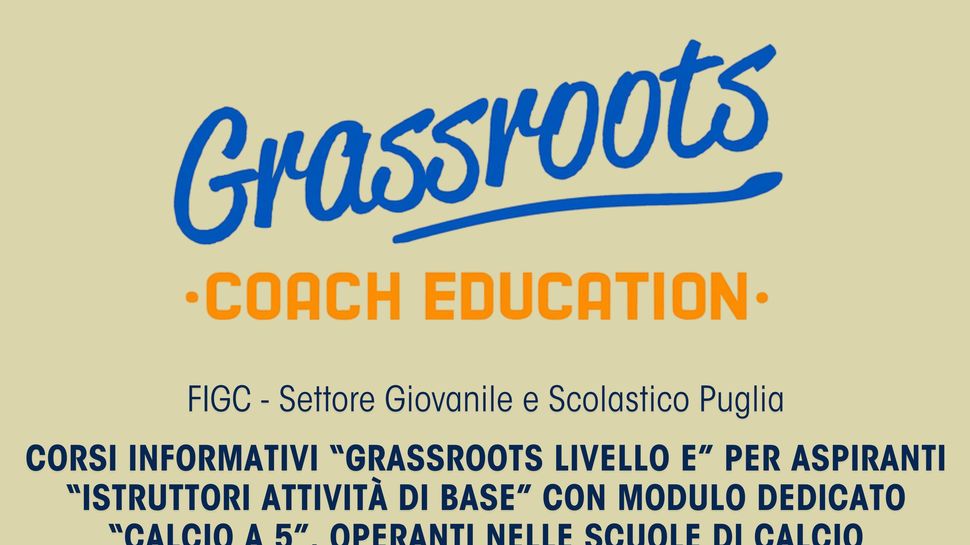 Figc Puglia: aperte le iscrizioni al Corso Formativo “Grassroots Livello E”