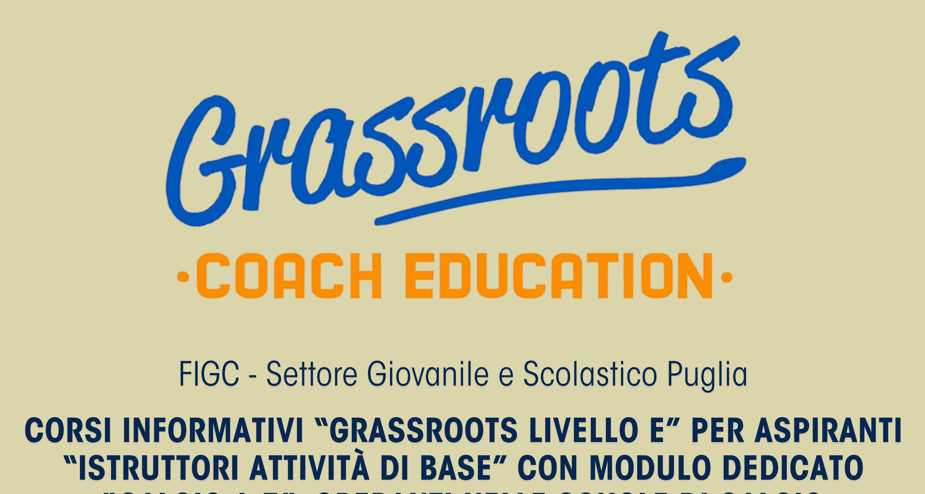 Figc Puglia: aperte le iscrizioni al Corso Formativo “Grassroots Livello E”