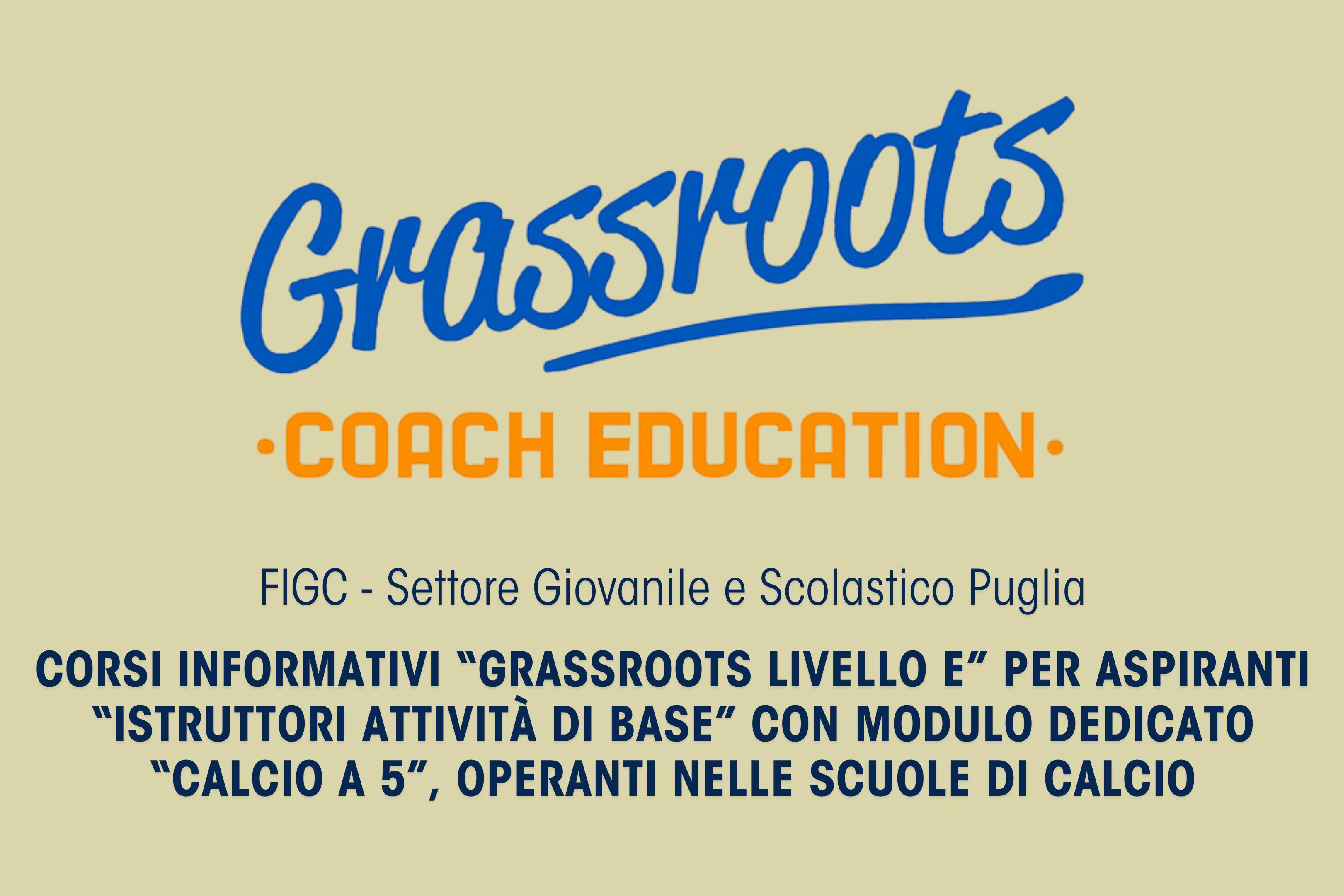 Figc Puglia: aperte le iscrizioni al Corso Formativo “Grassroots Livello E”
