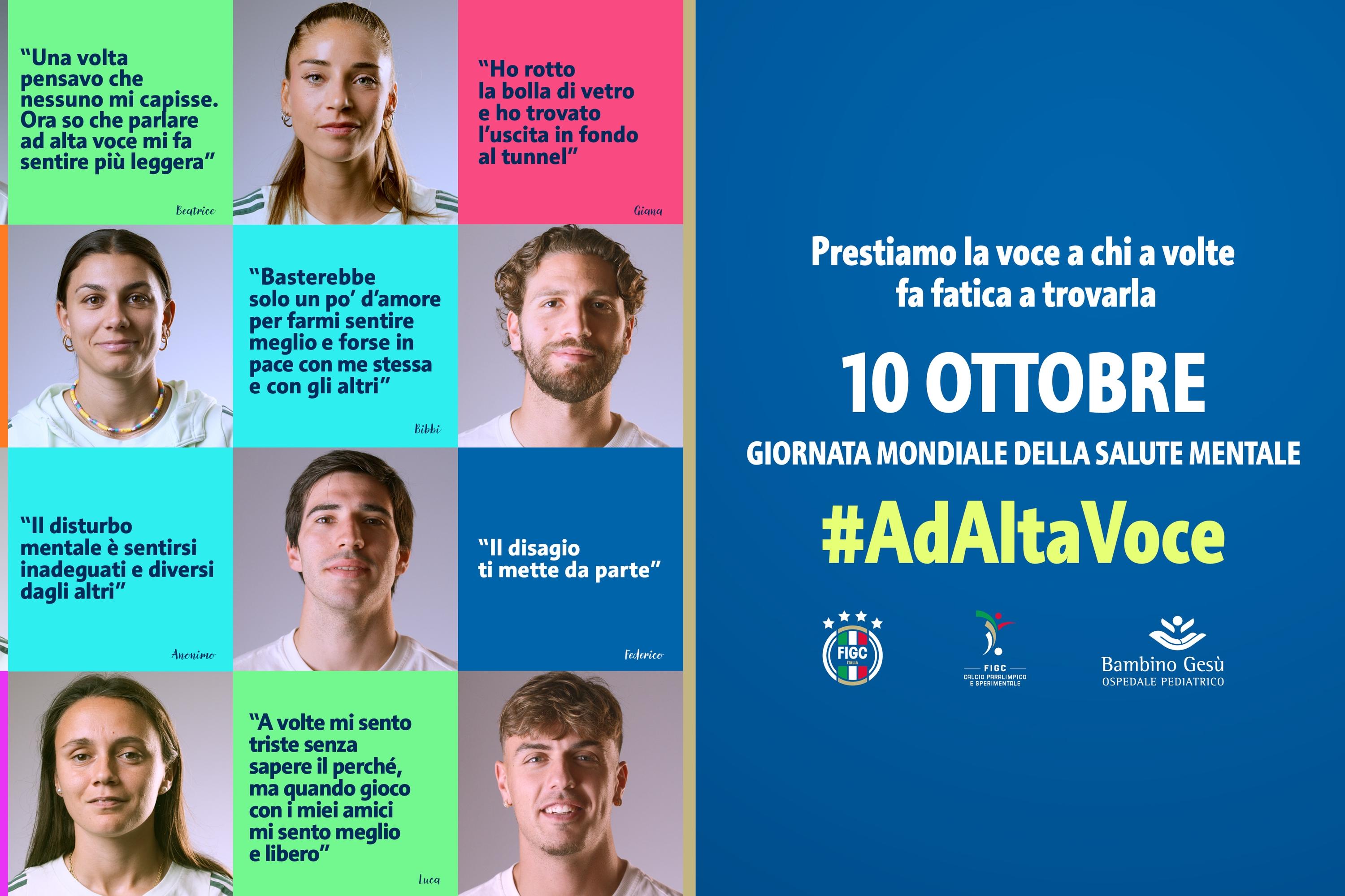 'Ad Alta Voce': nella Giornata della Salute Mentale la campagna FIGC con le Nazionali femminile e maschile