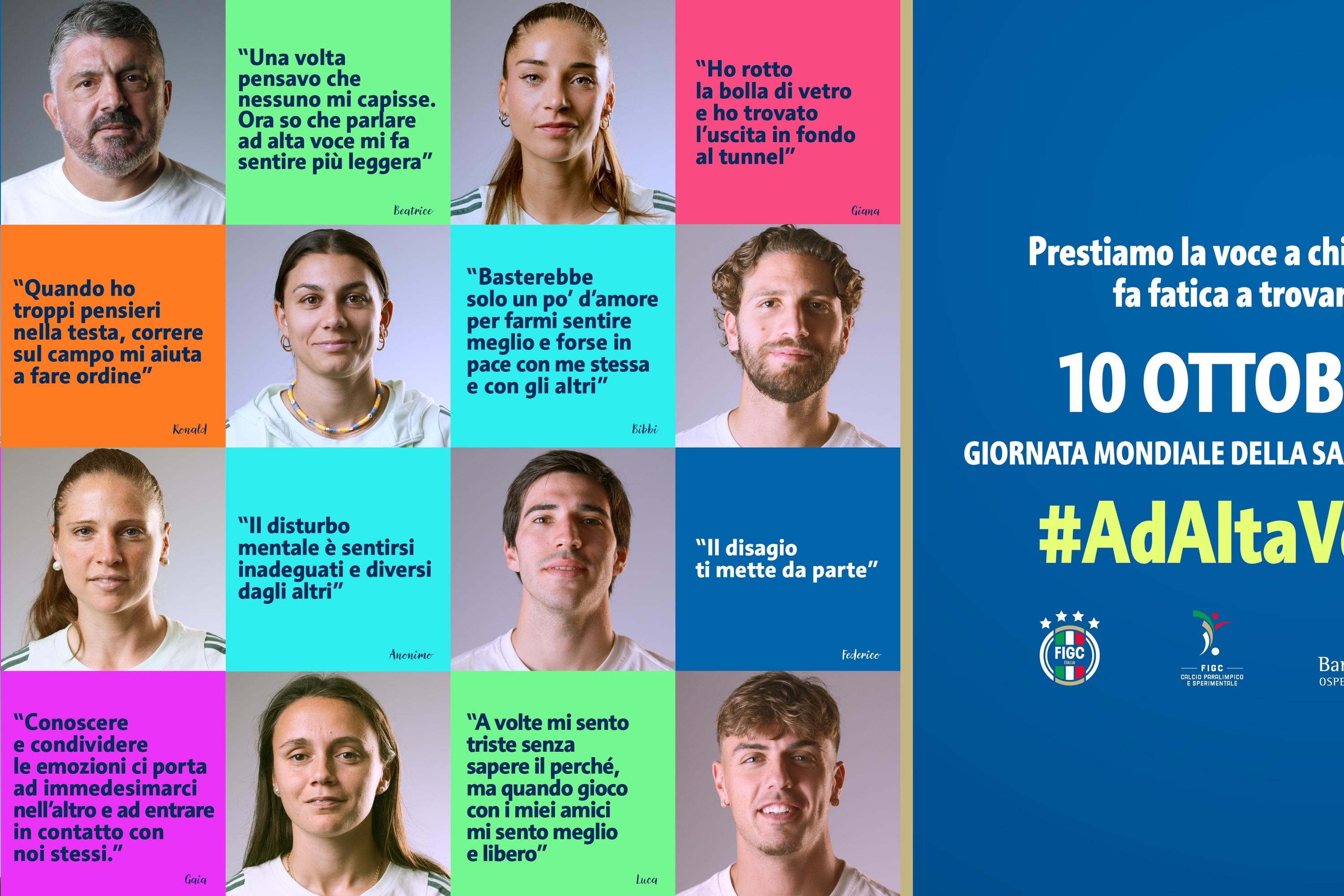 ‘Ad Alta Voce’: on Mental Health Day, the FIGC campaign with the men’s and women’s national teams
