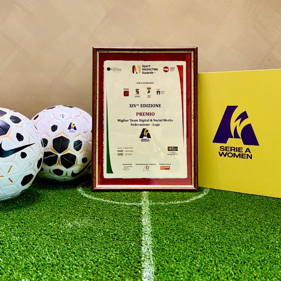 Il team digital&social media della Serie A Women premiato agli Sport Marketing Awards di Arezzo