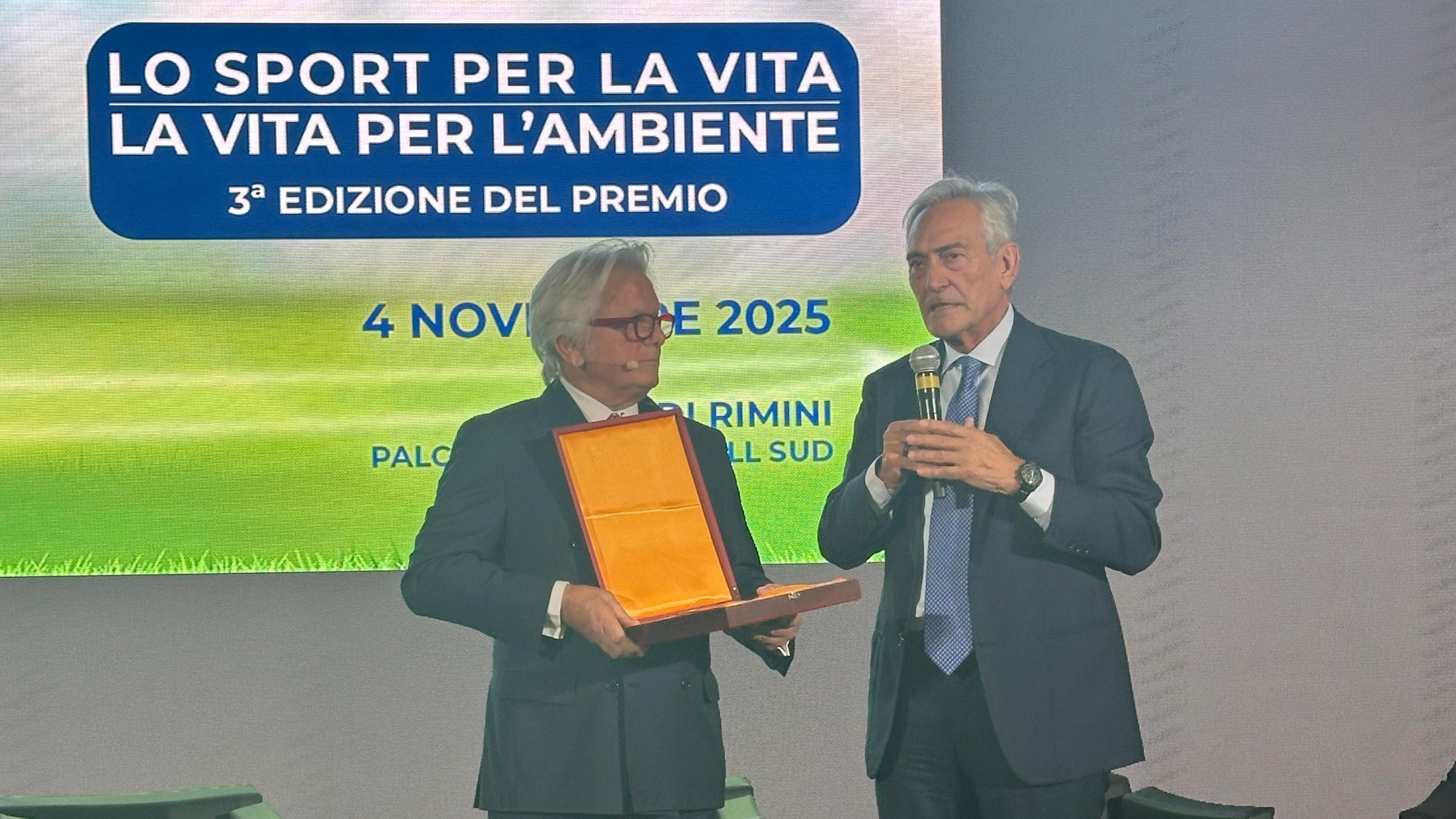 ‘Lo sport per la vita – La vita per l’ambiente’, tra i premiati a Rimini anche il presidente della FIGC Gabriele Gravina