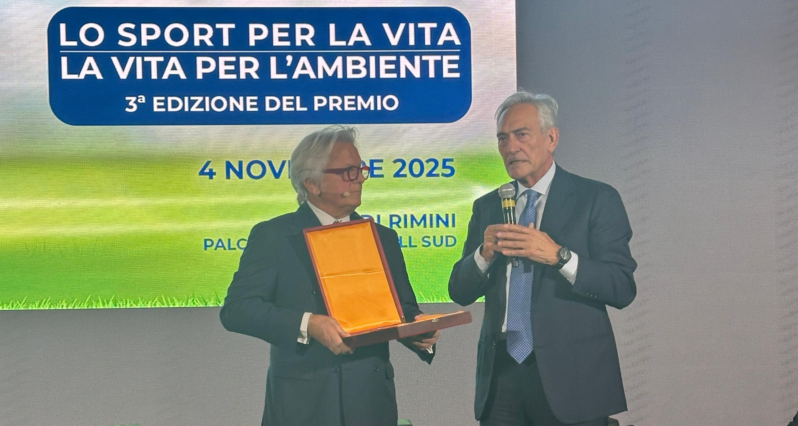 ‘Lo sport per la vita – La vita per l’ambiente’, tra i premiati a Rimini anche il presidente della FIGC Gabriele Gravina