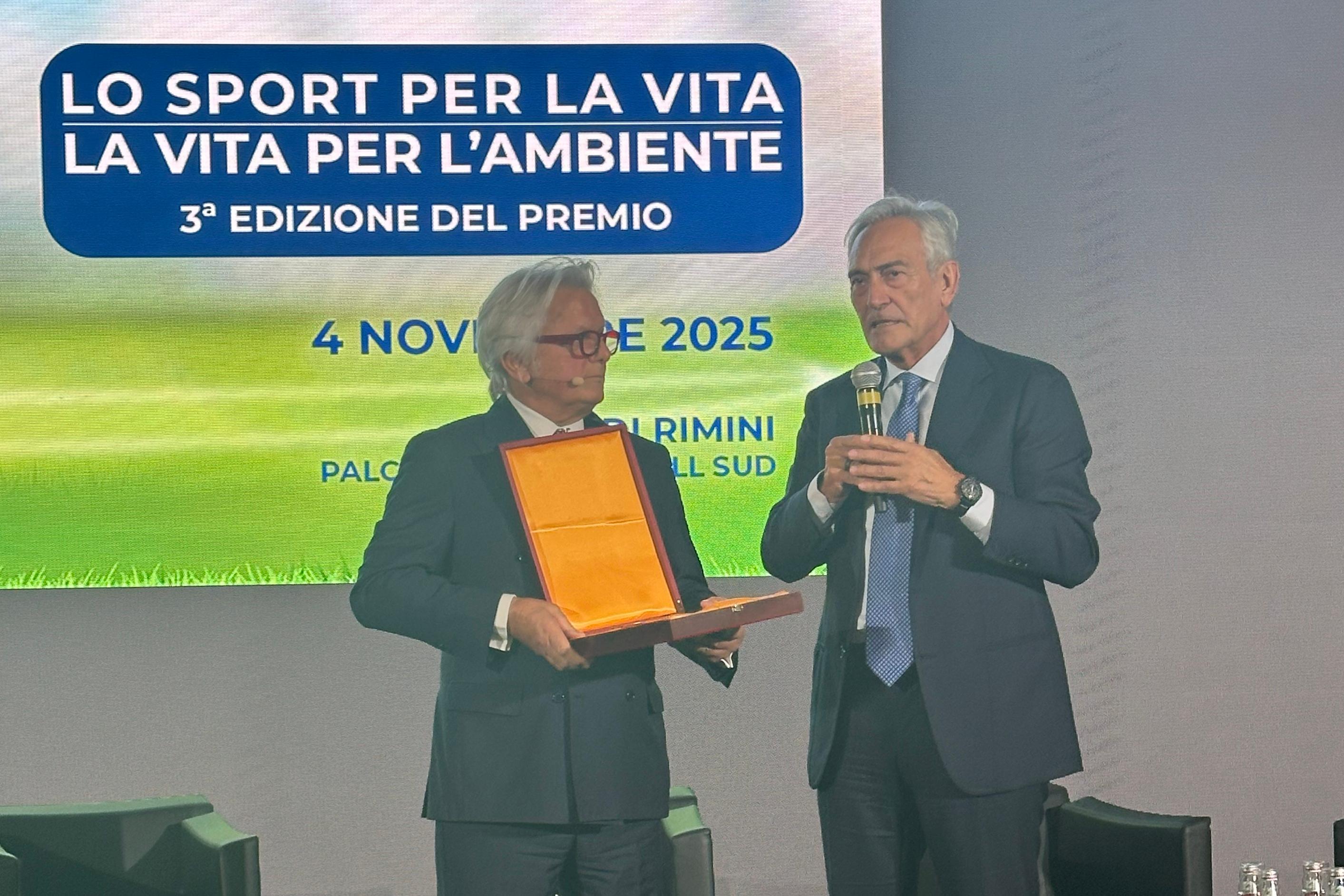 ‘Lo sport per la vita – La vita per l’ambiente’, tra i premiati a Rimini anche il presidente della FIGC Gabriele Gravina