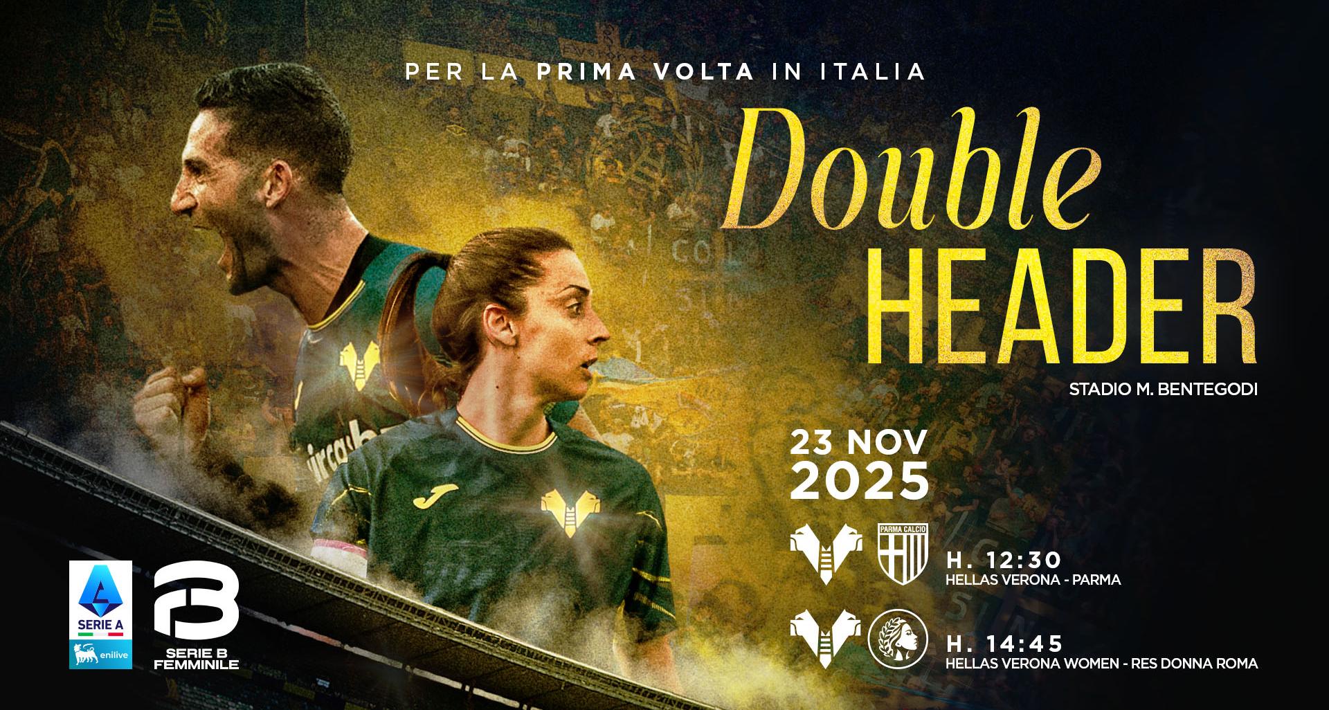 Serie A maschile e Serie B Femminile insieme al Bentegodi: domenica 23 novembre Verona-Parma e Verona-Res Donna Roma