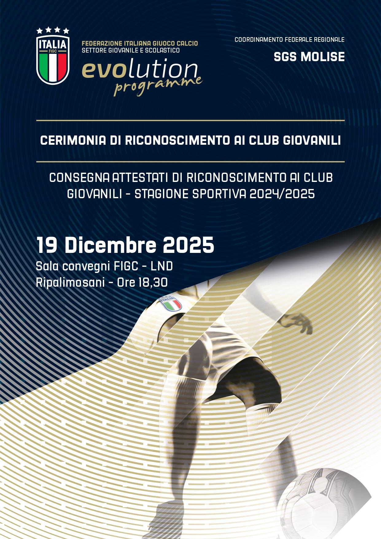RICONOSCIMENTO CLUB GIOVANILI STAGIONE SPORTIVA 2024/2025