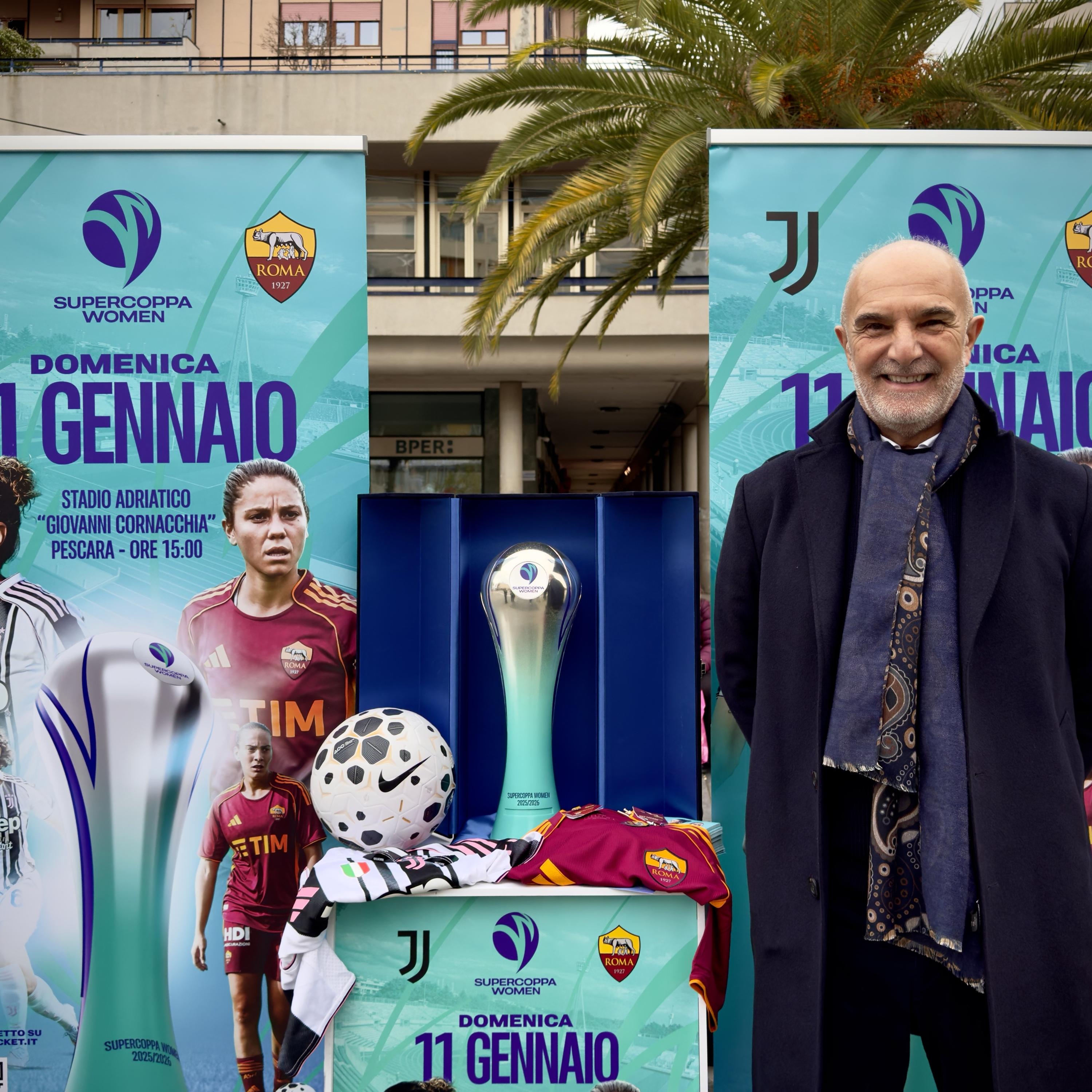 Supercoppa Women, il trofeo a Pescara, tra l’Adriatico e Piazza Salotto: sale l’attesa per Juventus-Roma dell’11 gennaio