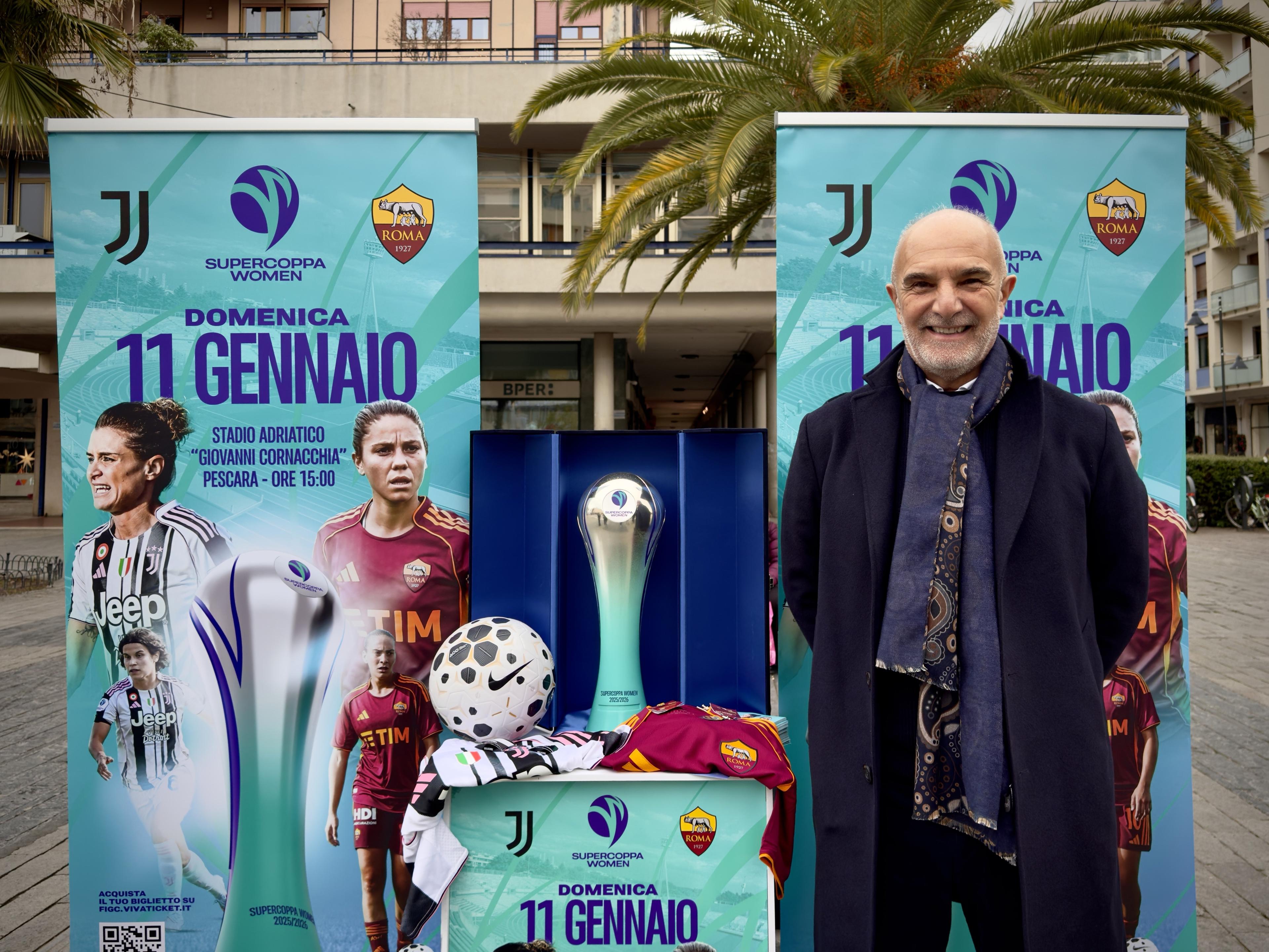 Supercoppa Women, il trofeo a Pescara, tra l’Adriatico e Piazza Salotto: sale l’attesa per Juventus-Roma dell’11 gennaio