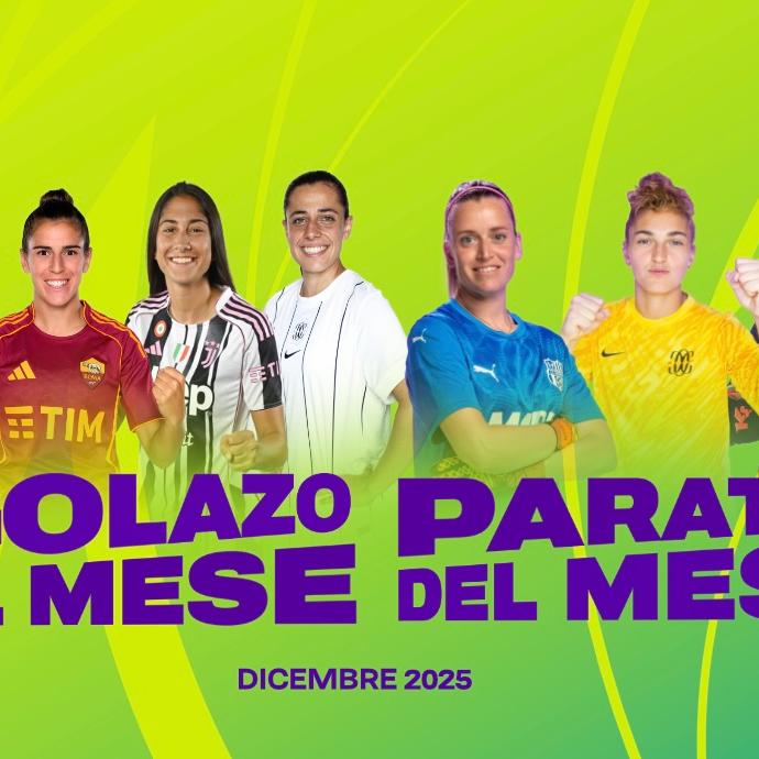 Vota il gol e la parata del mese di dicembre sui canali social della Serie A Women