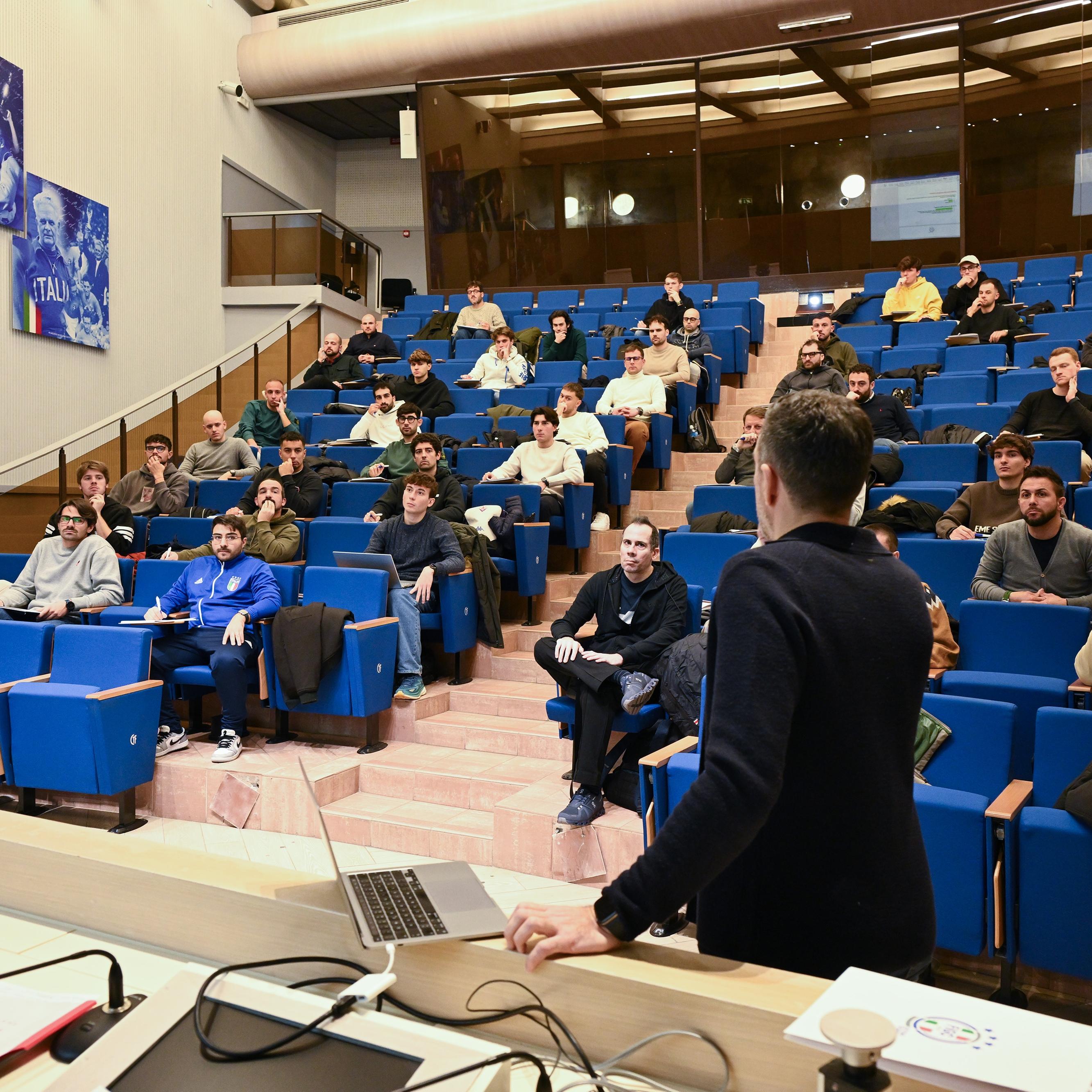 Corso per Match analyst, l'inaugurazione nell'aula magna di Coverciano
