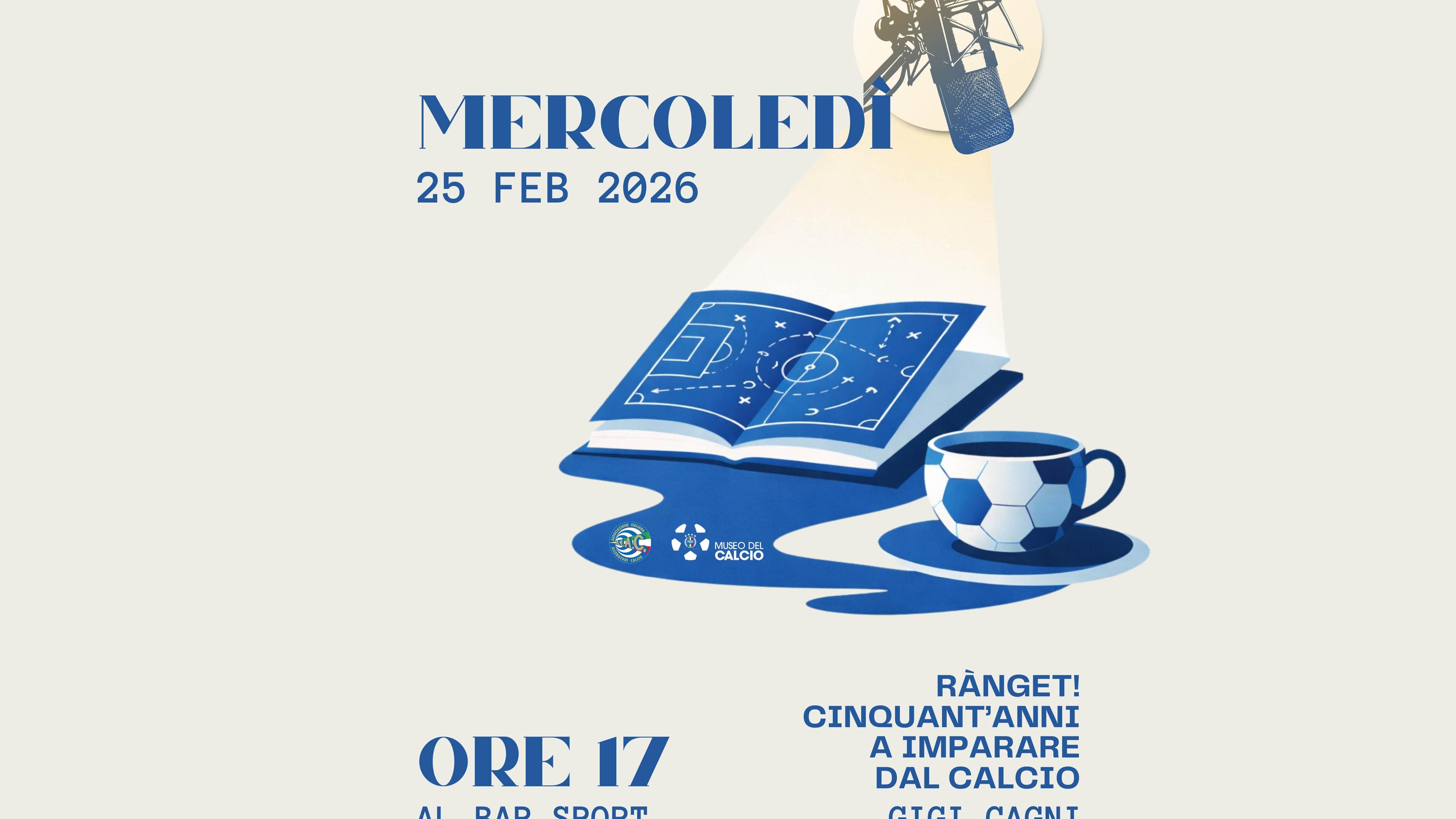 Gigi Cagni al ‘Club del mercoledì’: il 25 febbraio la presentazione del suo libro al Bar Sport del Museo del Calcio