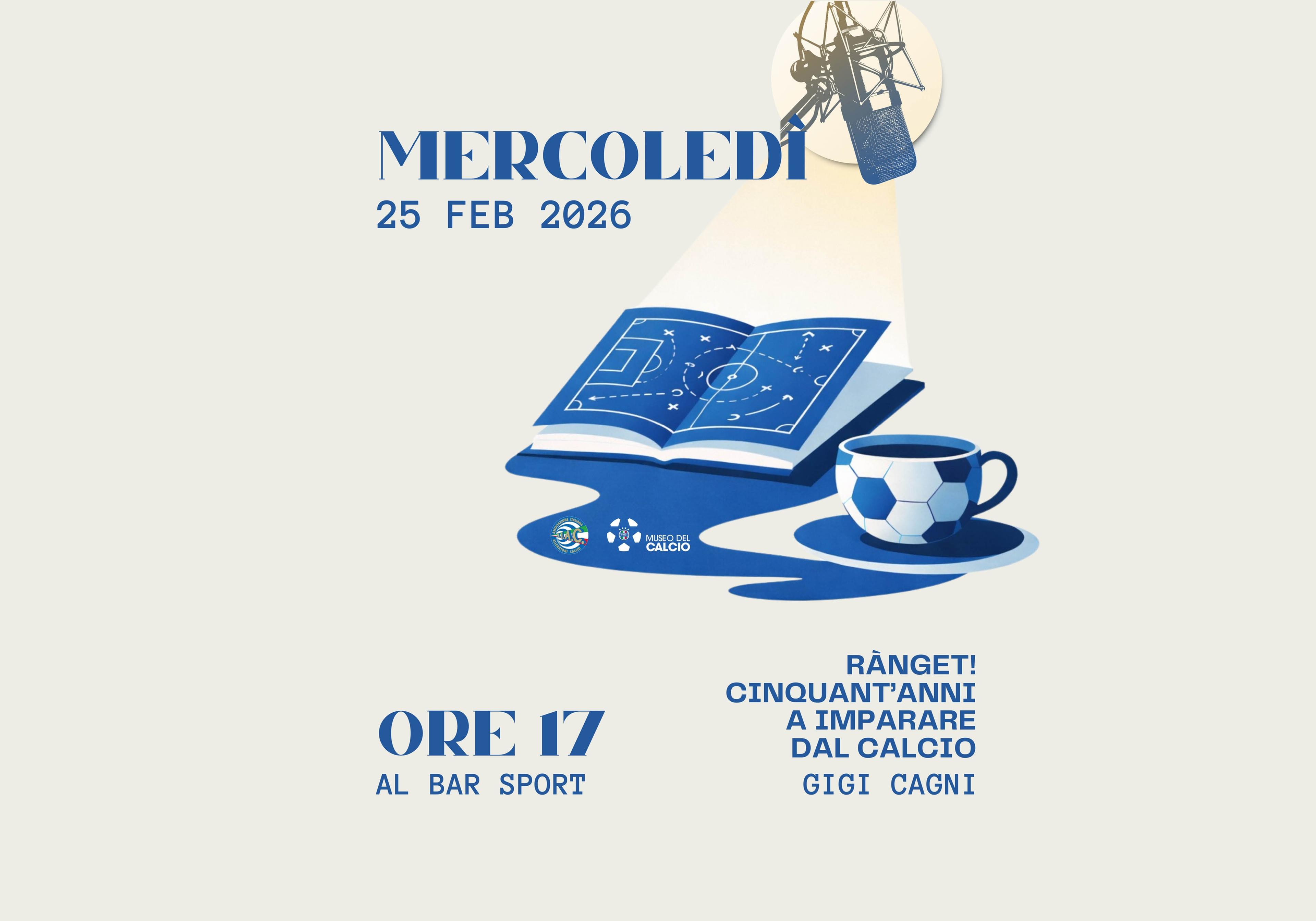 Gigi Cagni al ‘Club del mercoledì’: il 25 febbraio la presentazione del suo libro al Bar Sport del Museo del Calcio