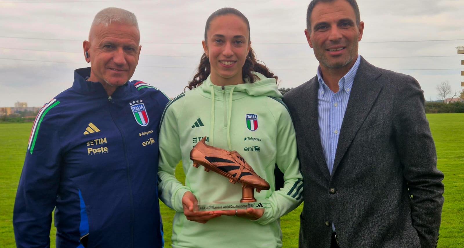 Giulia Galli premiata con lo scarpino di bronzo FIFA: terza miglior marcatrice dell’ultimo Mondiale Under 17