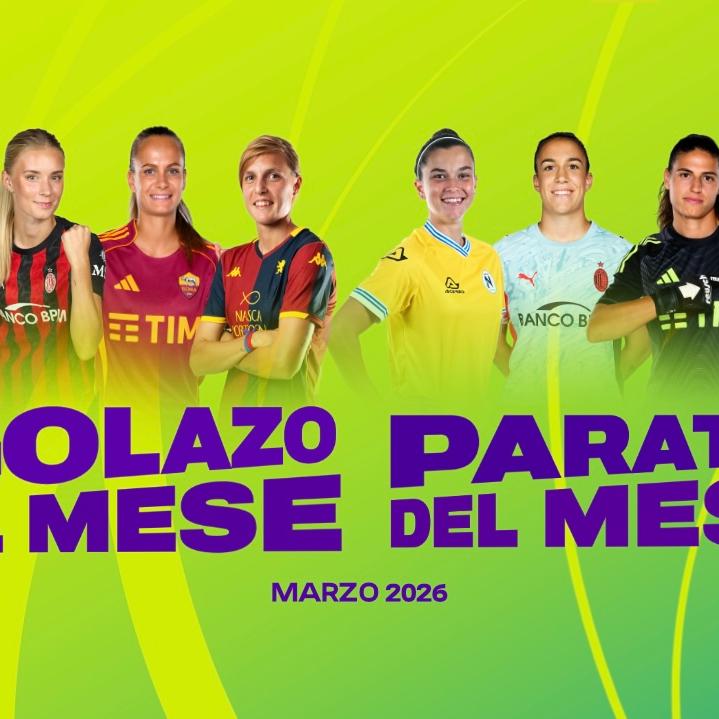 Vota il gol e la parata del mese di marzo sui canali social della Serie A Women
