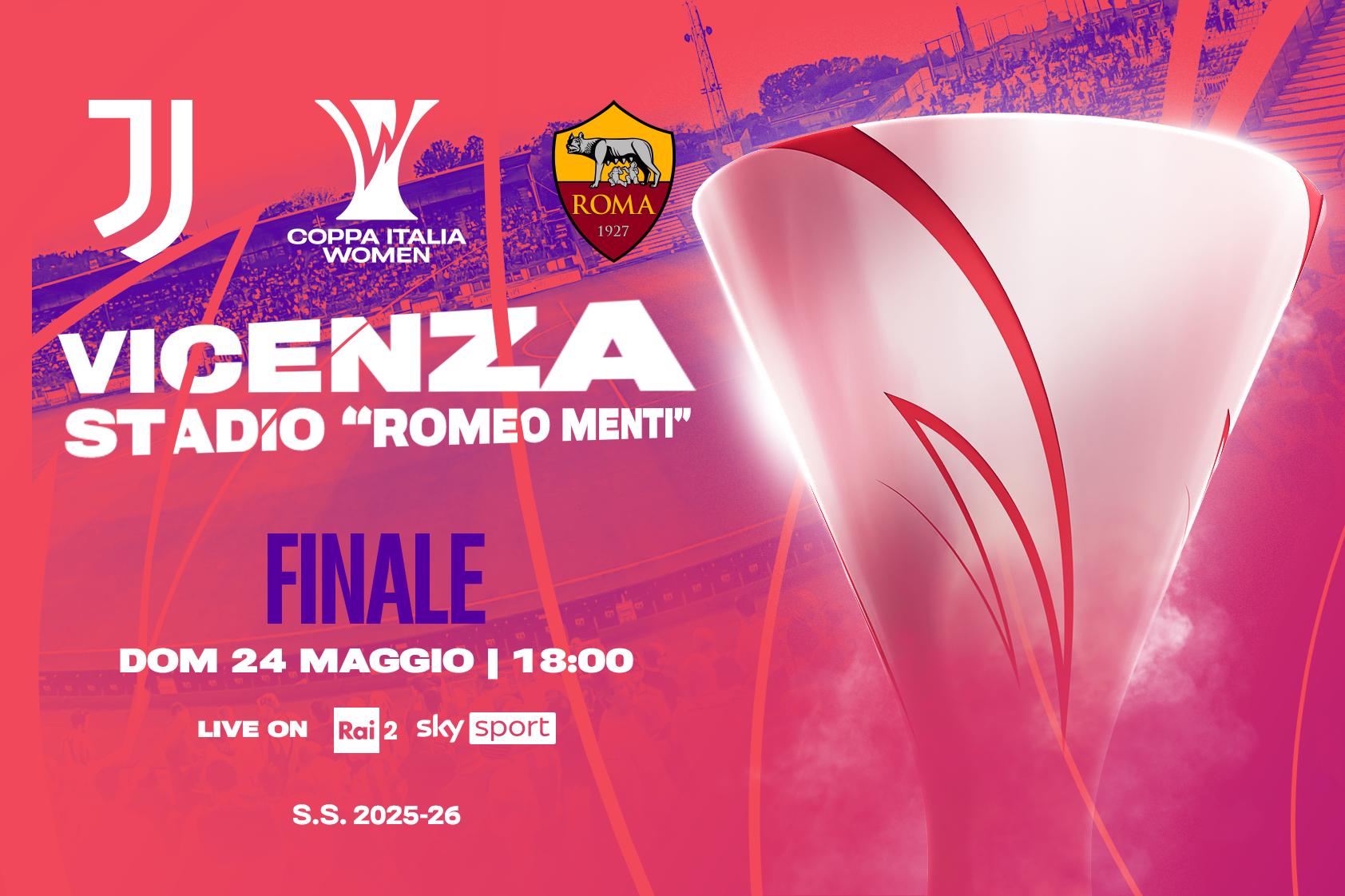 Coppa Italia Women, la finale tra Juventus e Roma si giocherà a Vicenza: appuntamento domenica 24 maggio alle 18