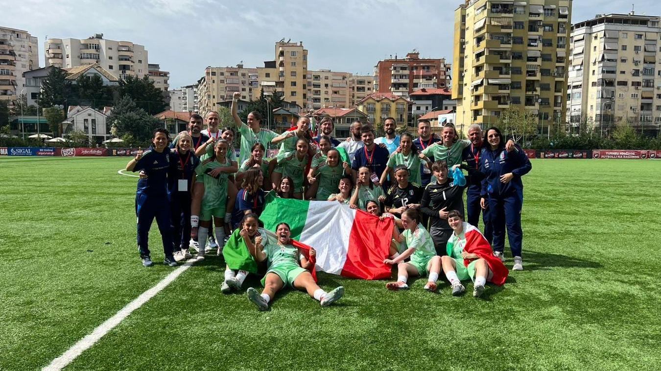 Italy run riot, making it 4–1 against Wales and securing their second win of the UEFA Development Tournament in Tirana.