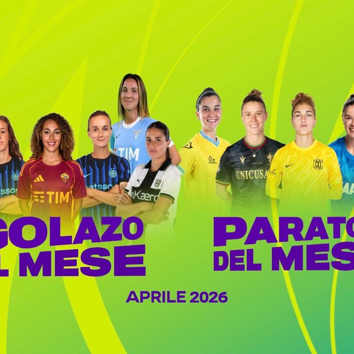 Vota il gol e la parata del mese di aprile sui canali social della Serie A Women
