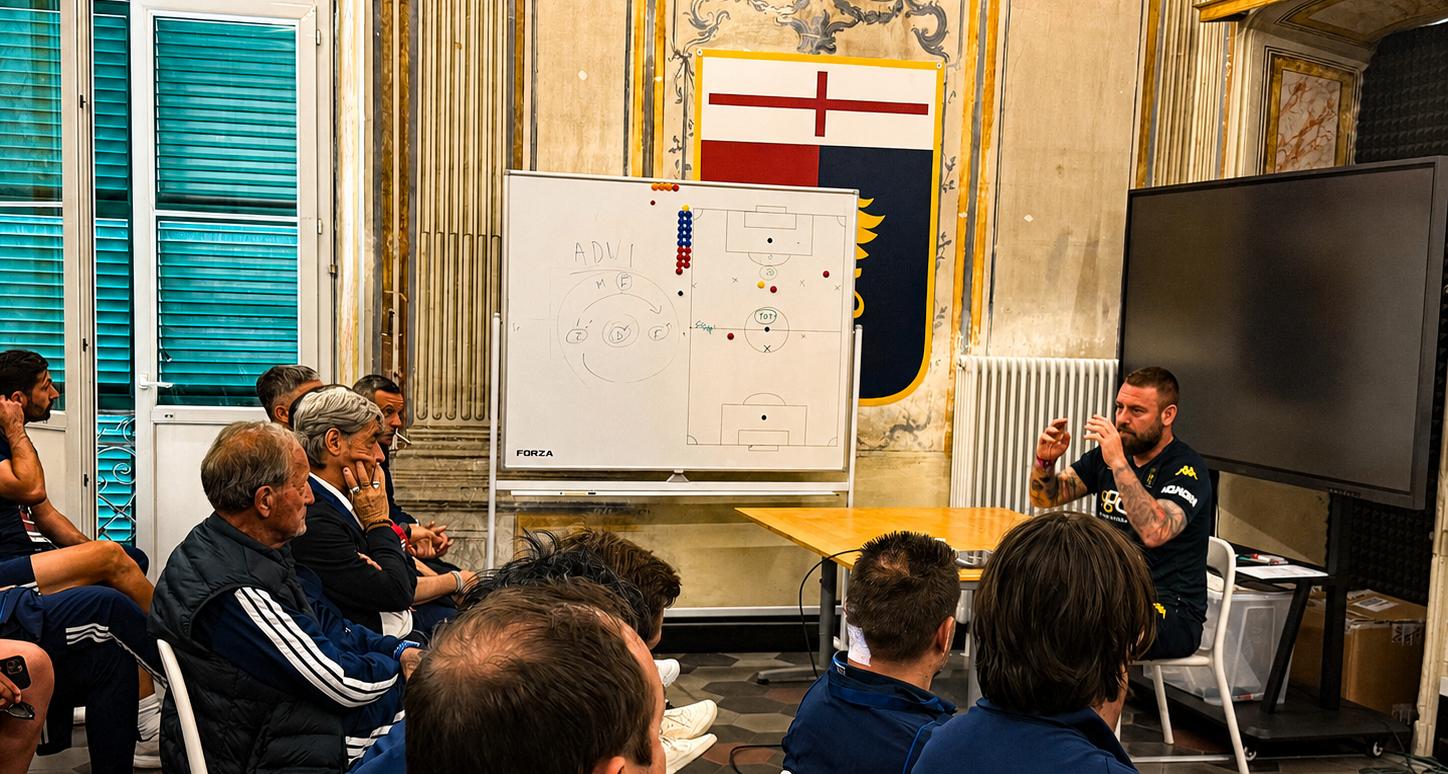 Gli allievi del Master UEFA Pro al Genoa per uno stage. De Rossi: “Il confronto è sempre un arricchimento”