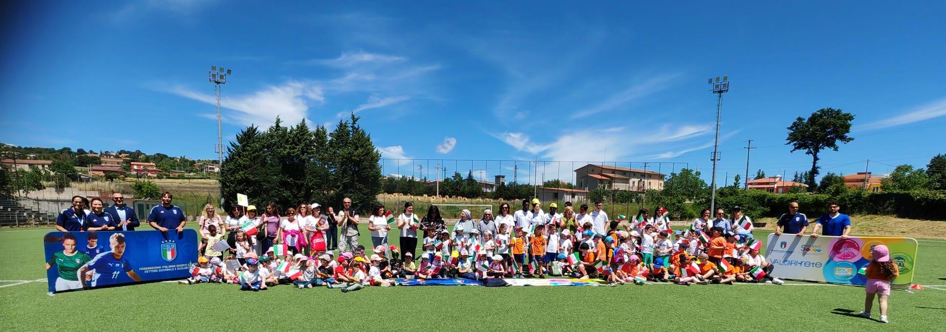“1,2 Calcia!”: festa finale al Campo Acli Rauso/Toti per oltre 140 bambini delle scuole dell’infanzia”