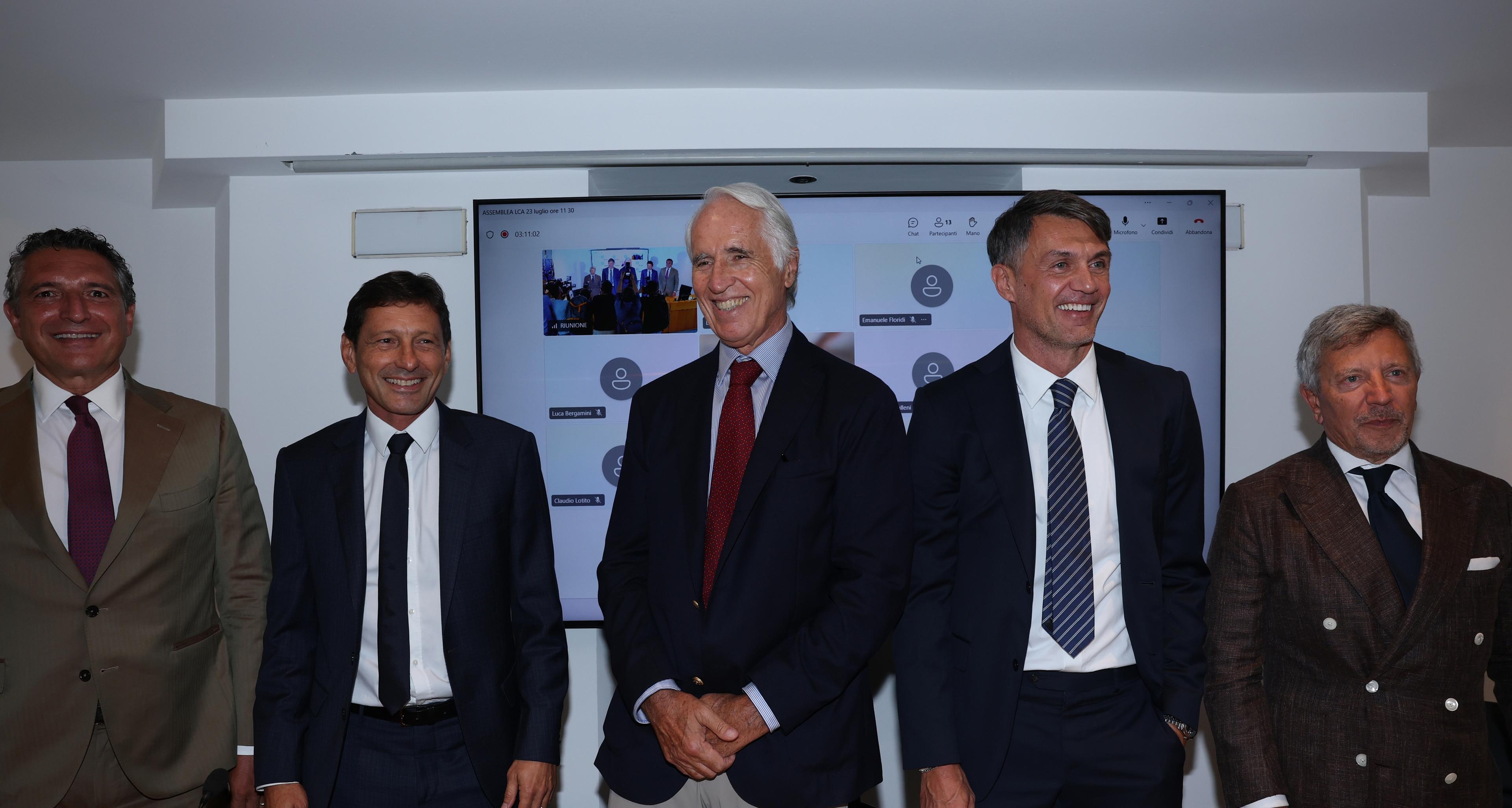 Malagò, Maldini e Leonardo presentano il futuro del calcio italiano: “Condivisione delle scelte, ricostruiamo percorso dalla base”