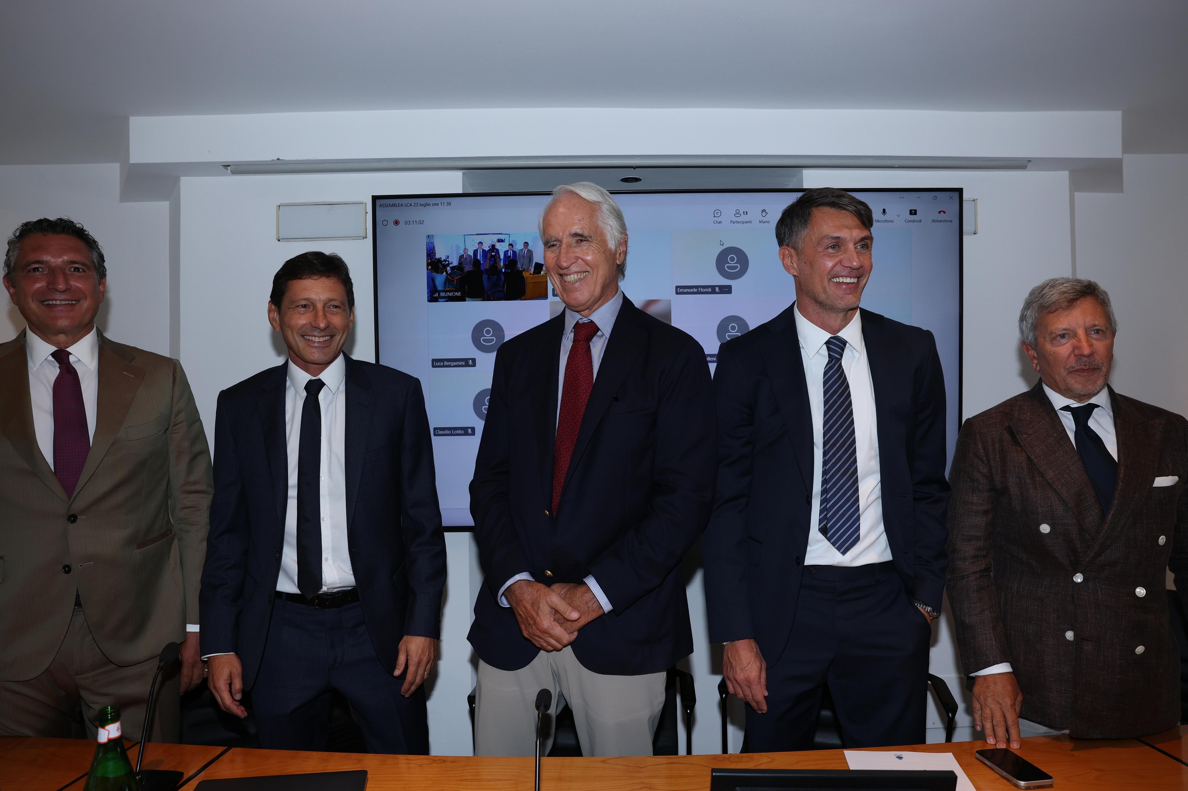 Malagò, Maldini e Leonardo presentano il futuro del calcio italiano: “Condivisione delle scelte, ricostruiamo percorso dalla base”