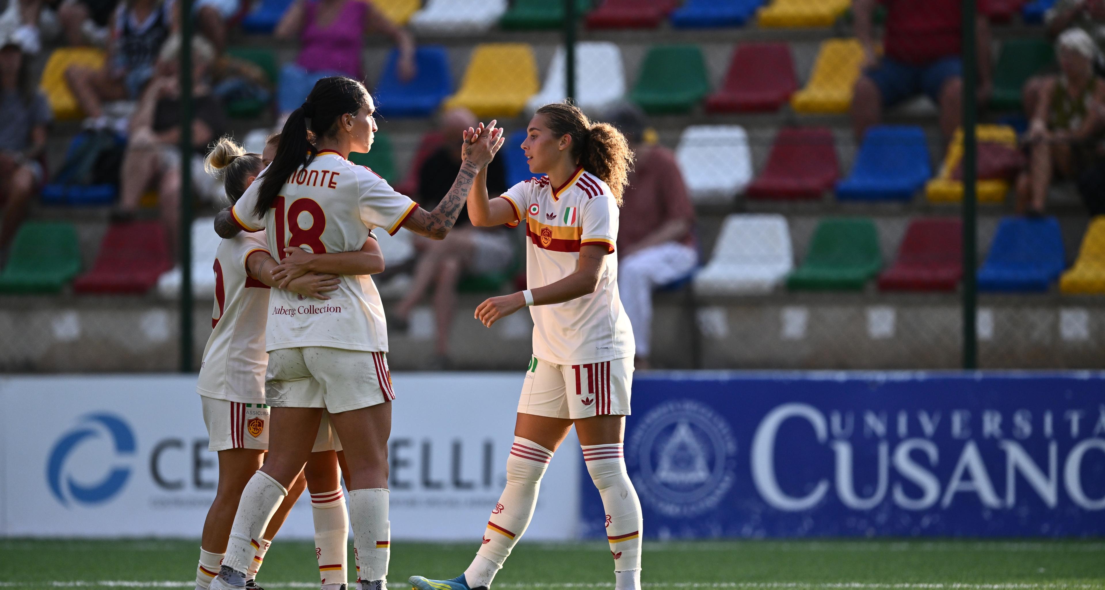 Roma, esordio vincente nel segno di Pilgrim: 2-0 alla Ternana. Milan-Como Women finisce 1-1