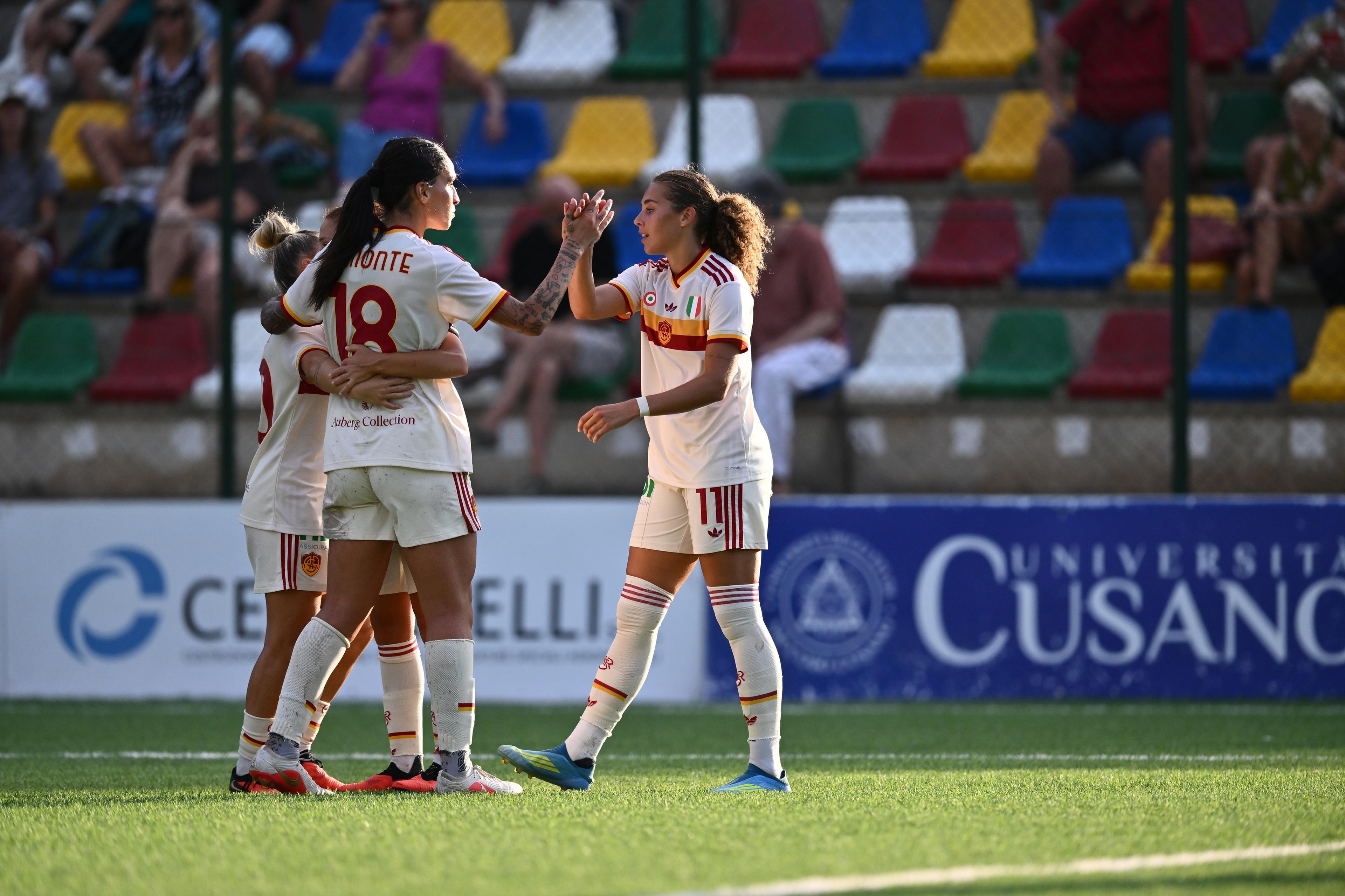 Roma, esordio vincente nel segno di Pilgrim: 2-0 alla Ternana. Milan-Como Women finisce 1-1