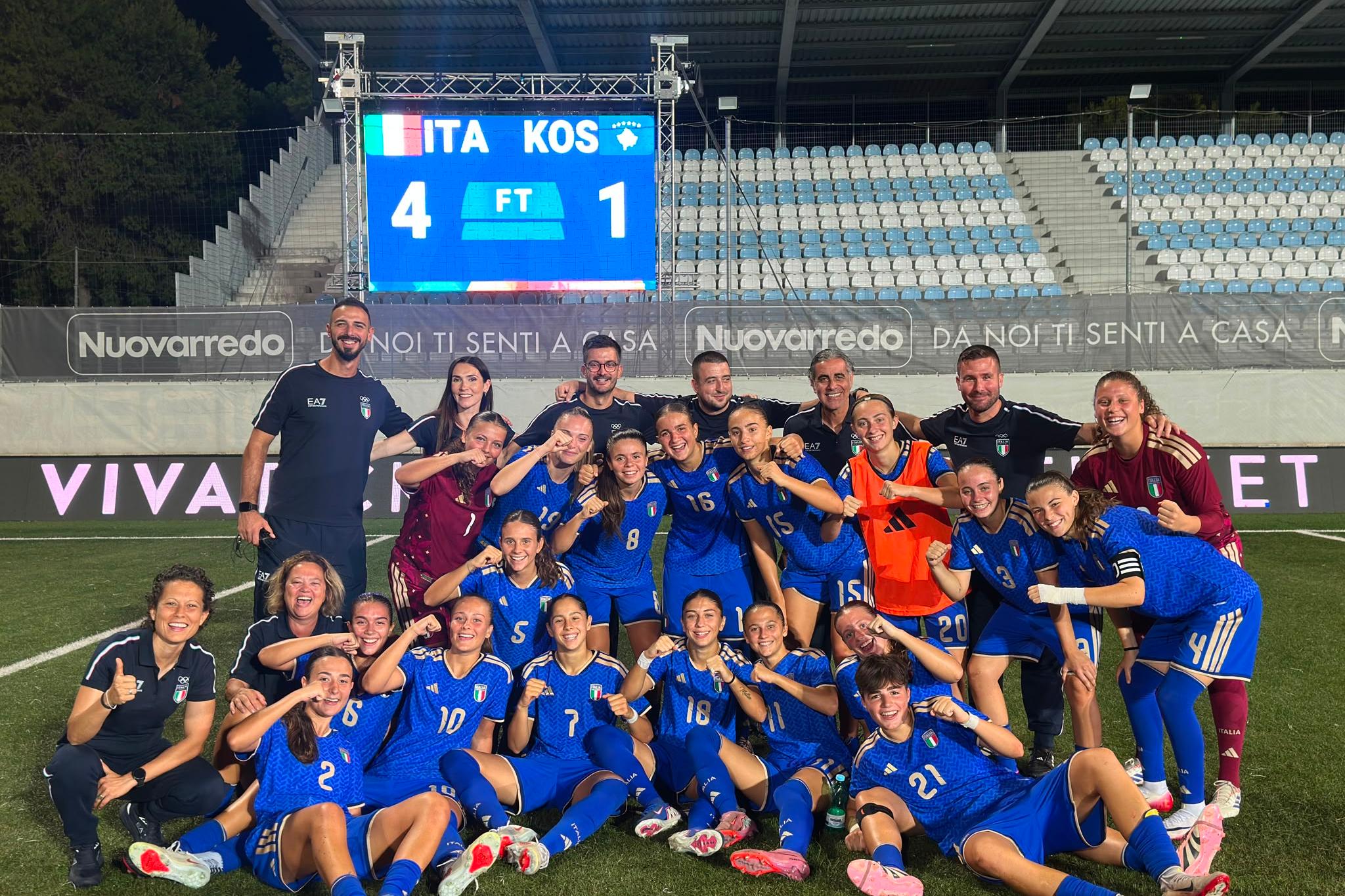 Giochi del Mediterraneo, esordio a senso unico per le Azzurrine: 4-1 al Kosovo