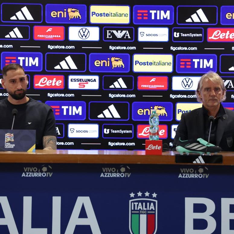 National Team: Roberto Mancini and Gianluigi Donnarumma press conference