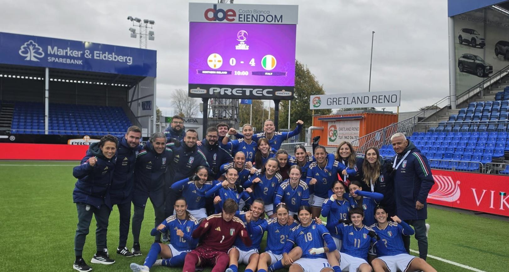 Missione compiuta: poker all’Irlanda del Nord, Azzurrine al Round 2 di qualificazione all’Europeo. Del Prete: “È la strada giusta”