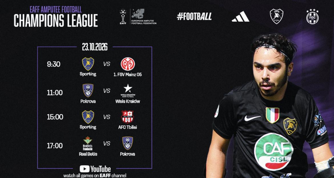 Manca pochissimo alla Finale di Champions di Calcio Amputati: appuntamento a Fano dal 23 al 25 ottobre