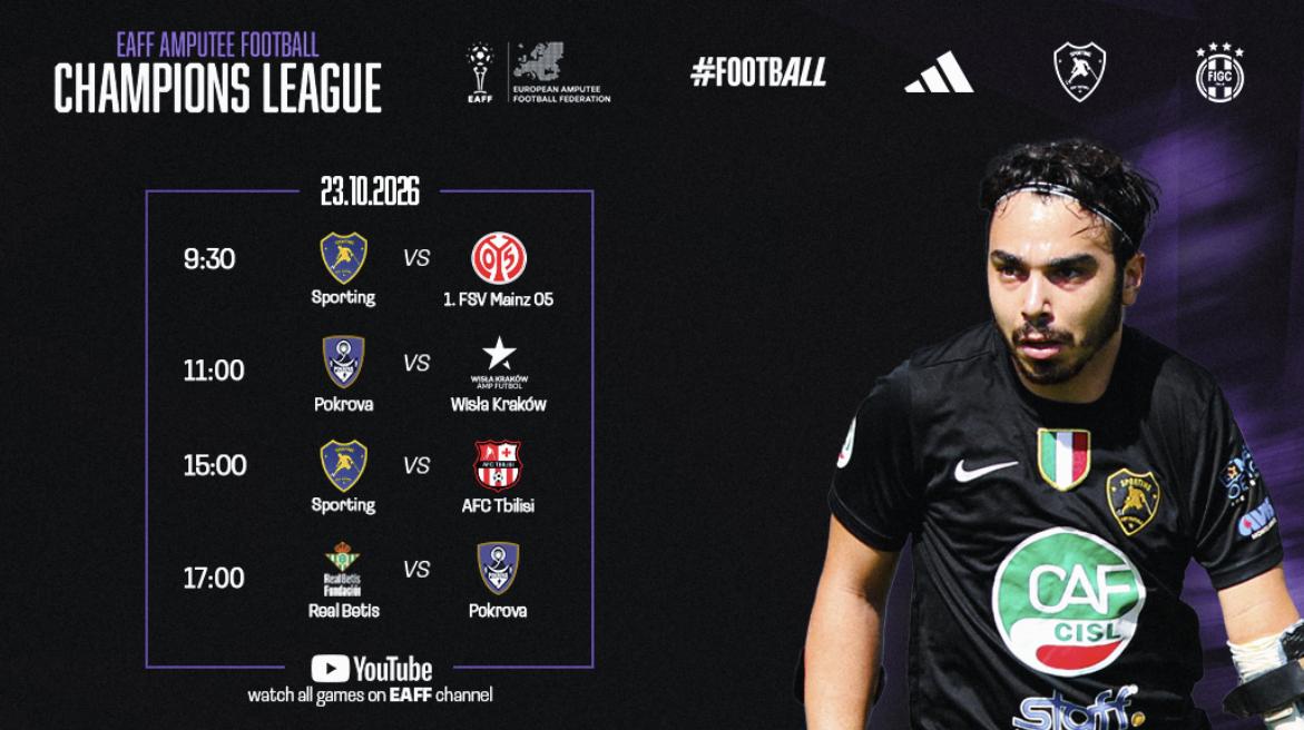 Manca pochissimo alla Finale di Champions di Calcio Amputati: appuntamento a Fano dal 23 al 25 ottobre